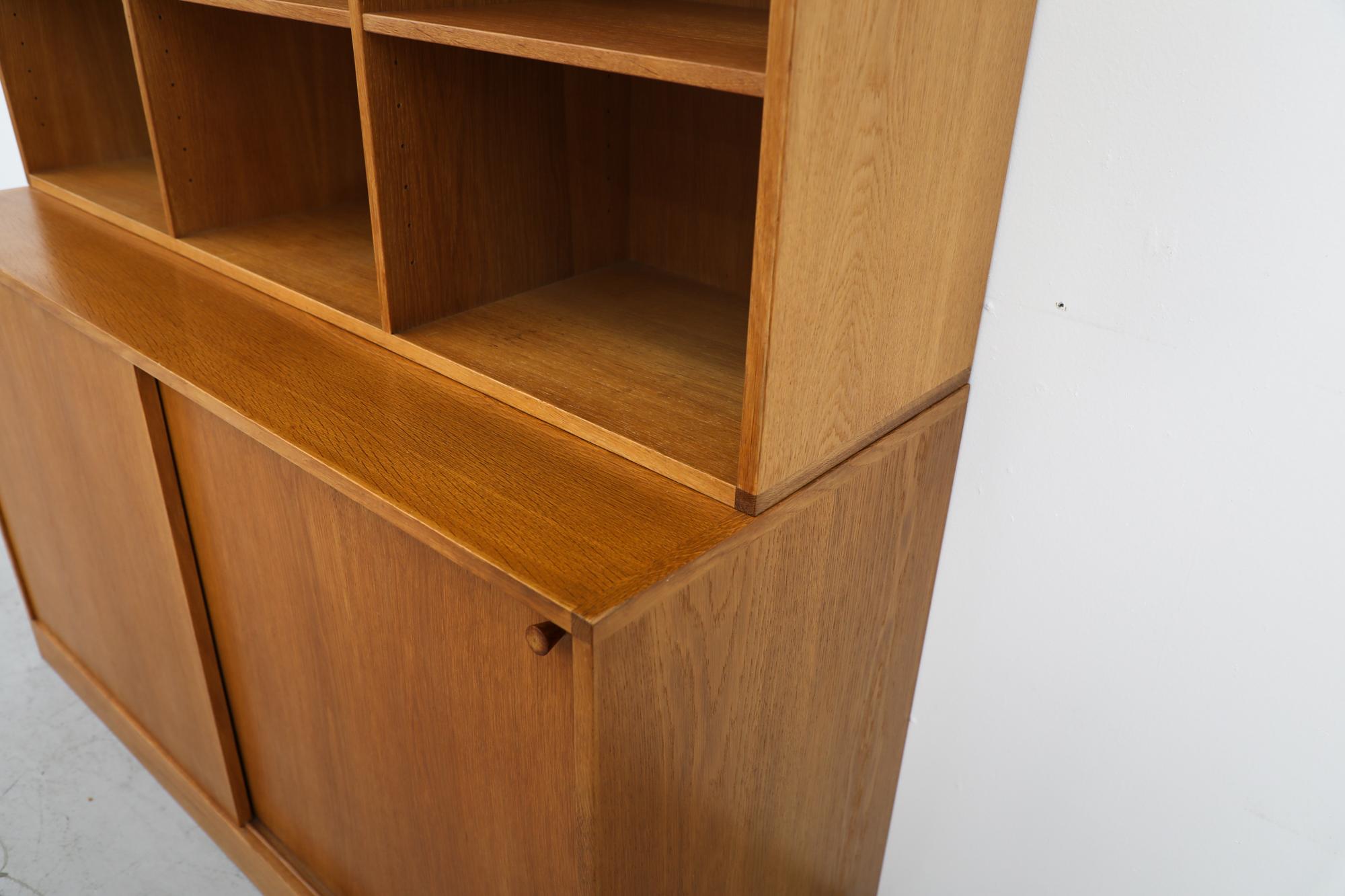 Mid-Century Kurt Østervig Oak Storage with Lower Cabinet & Upper Bookcase For Sale 3