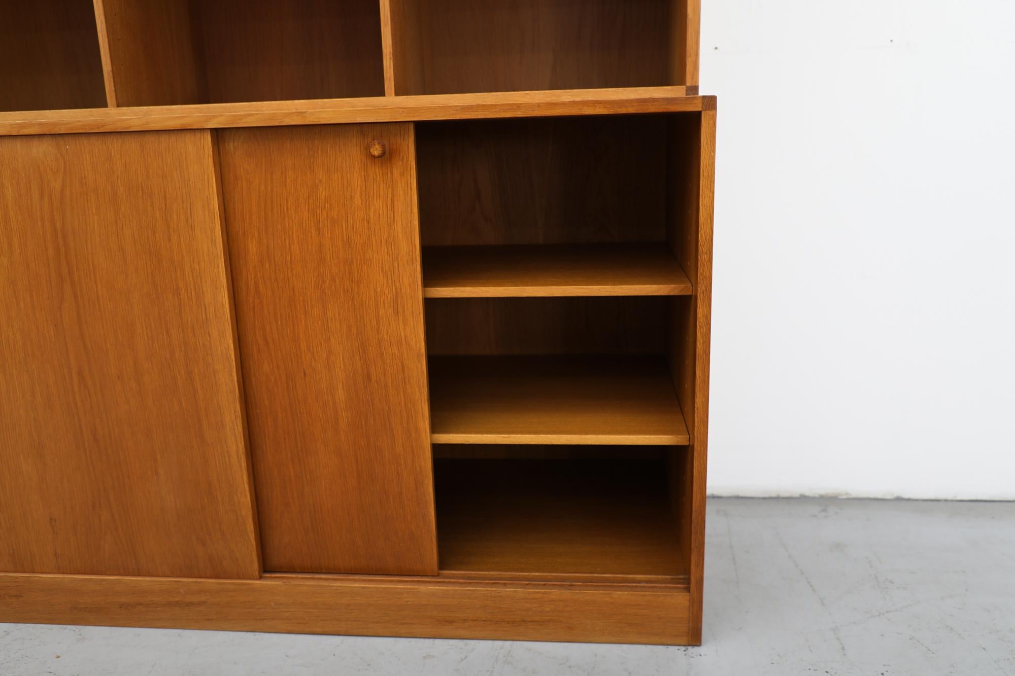 Mid-Century Kurt Østervig Oak Storage with Lower Cabinet & Upper Bookcase For Sale 4