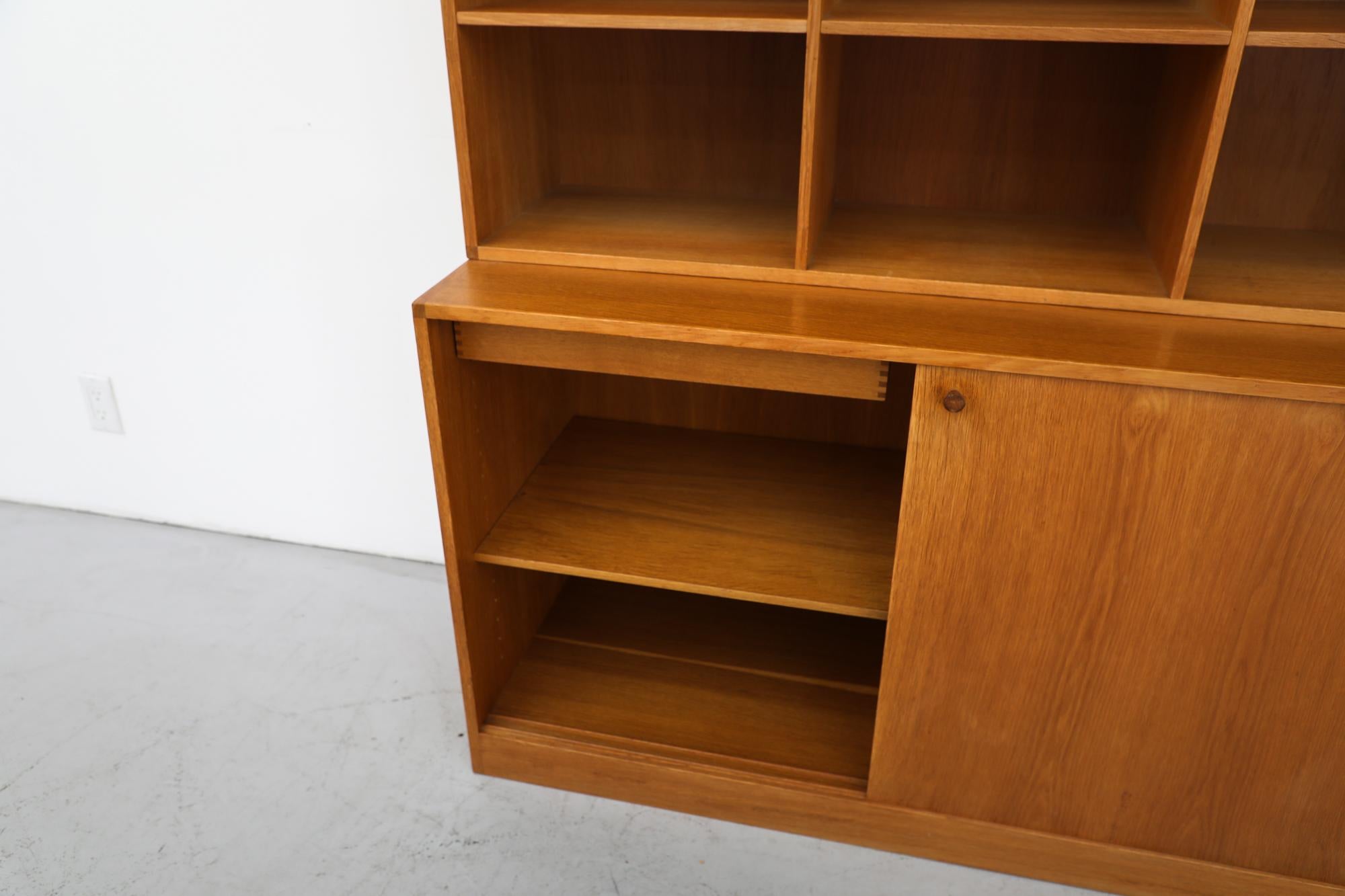 Mid-Century Kurt Østervig Oak Storage with Lower Cabinet & Upper Bookcase For Sale 5