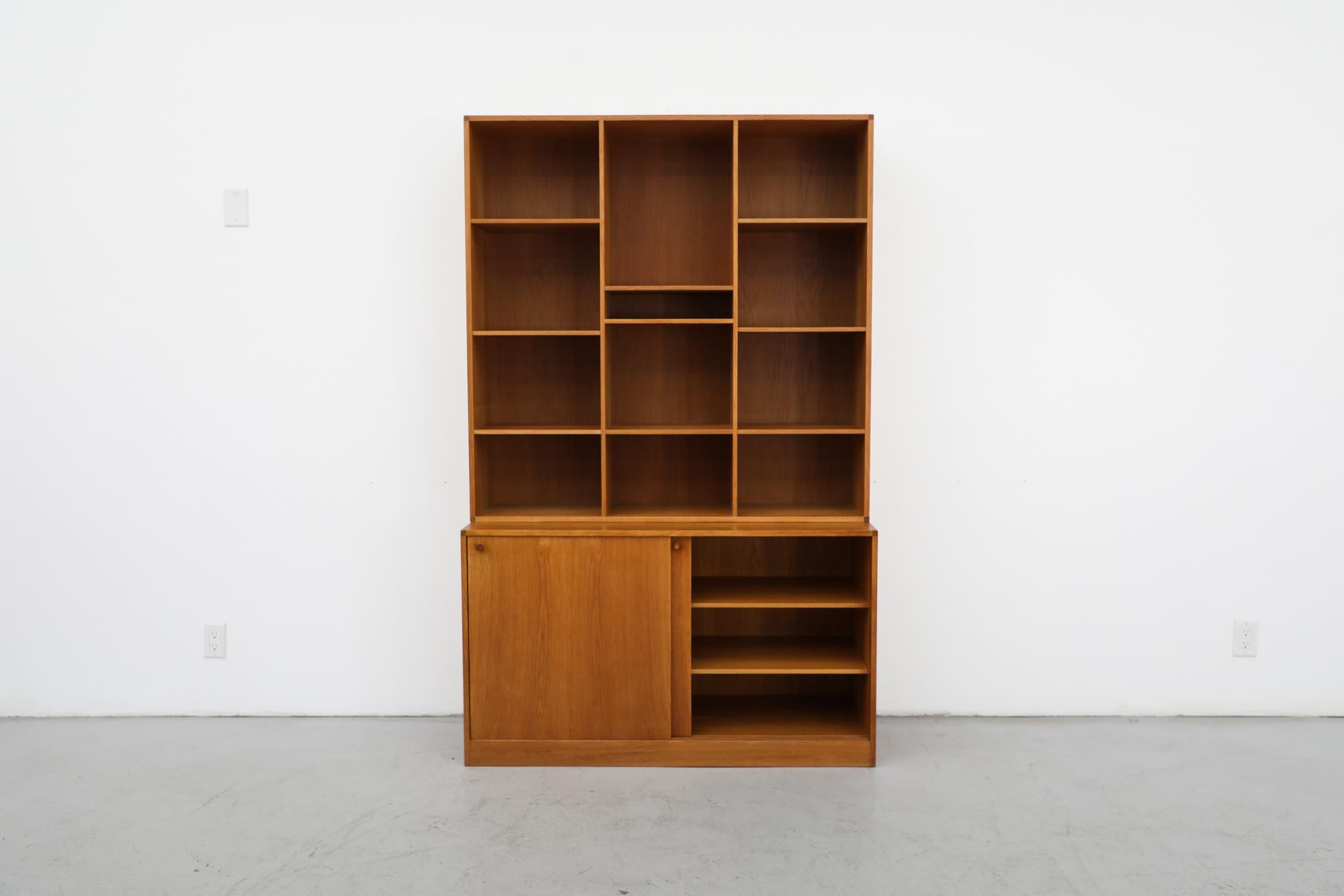 Mid-Century Modern Mid-Century Kurt Østervig Oak Storage with Lower Cabinet & Upper Bookcase For Sale