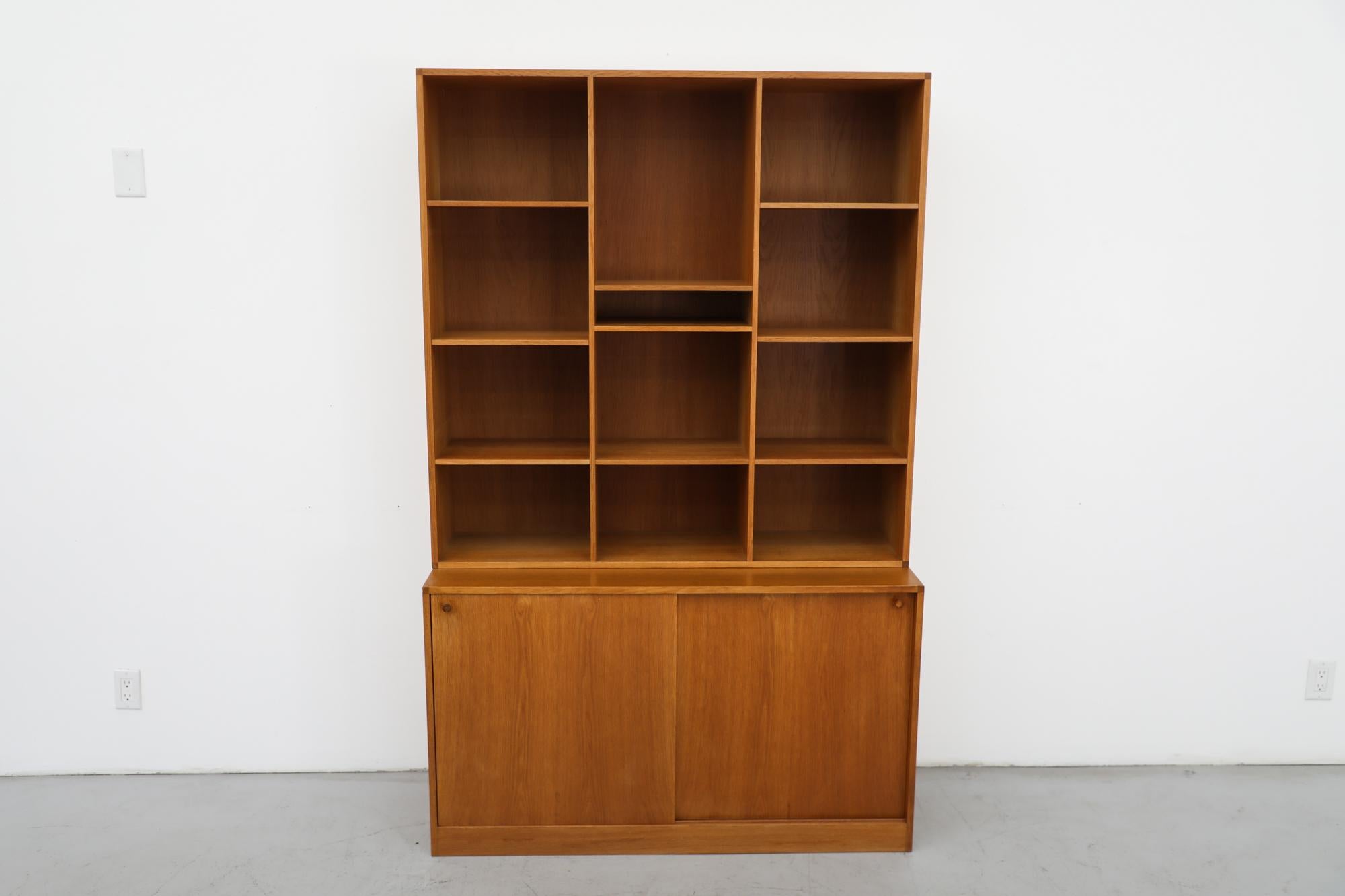 Mid-Century Modern Mid-Century Kurt Østervig Oak Storage with Lower Cabinet & Upper Bookcase For Sale