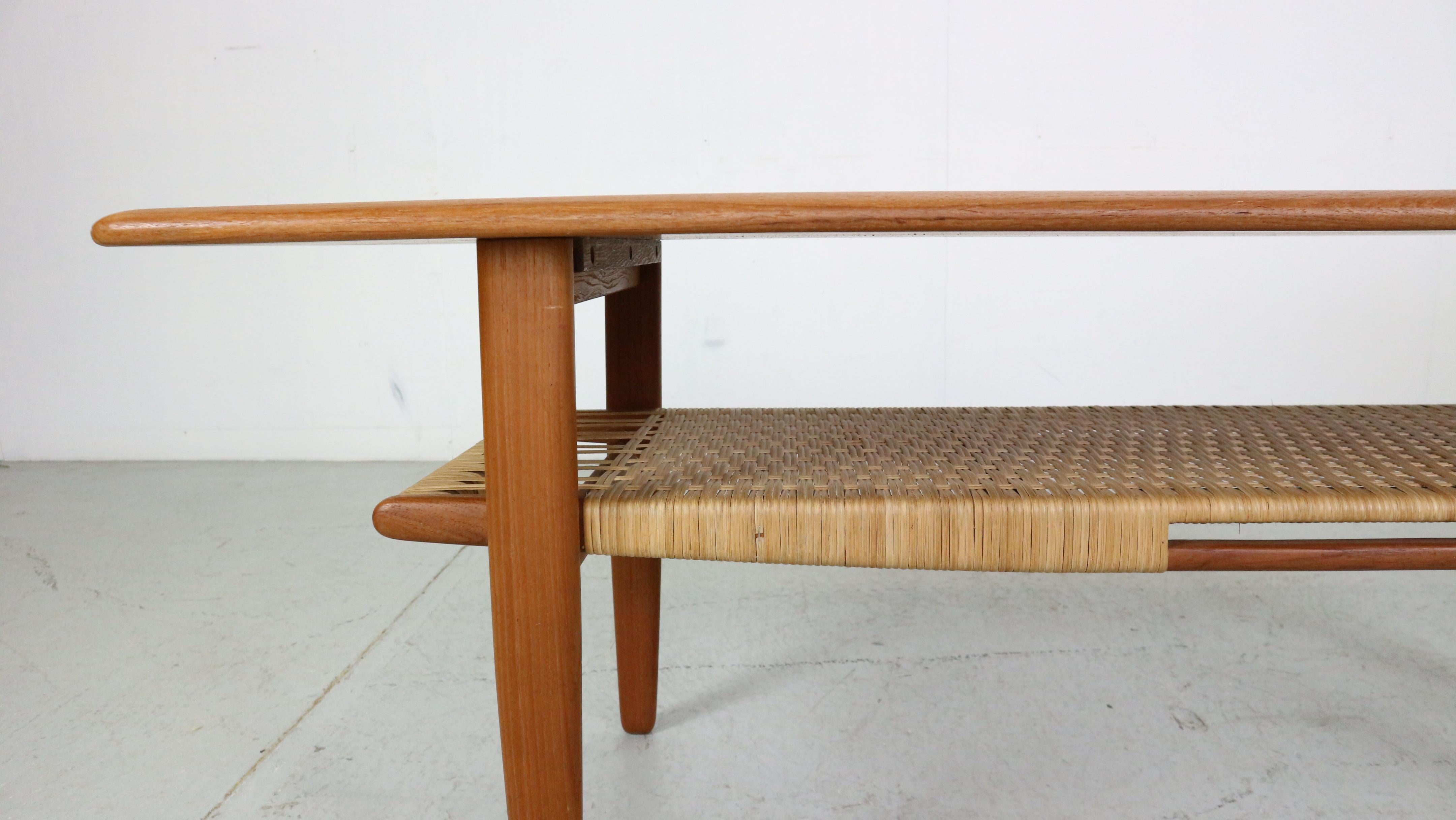 Mid-Century Kurt Østervig Teak& Cane Coffee Table for Jason Møbler 1950, Denmark 9