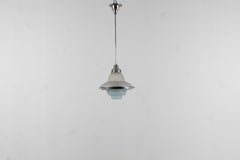 Mid-Century L. Kalff for Philips Metal and Glass Suspension Lamp 50s Netherlands