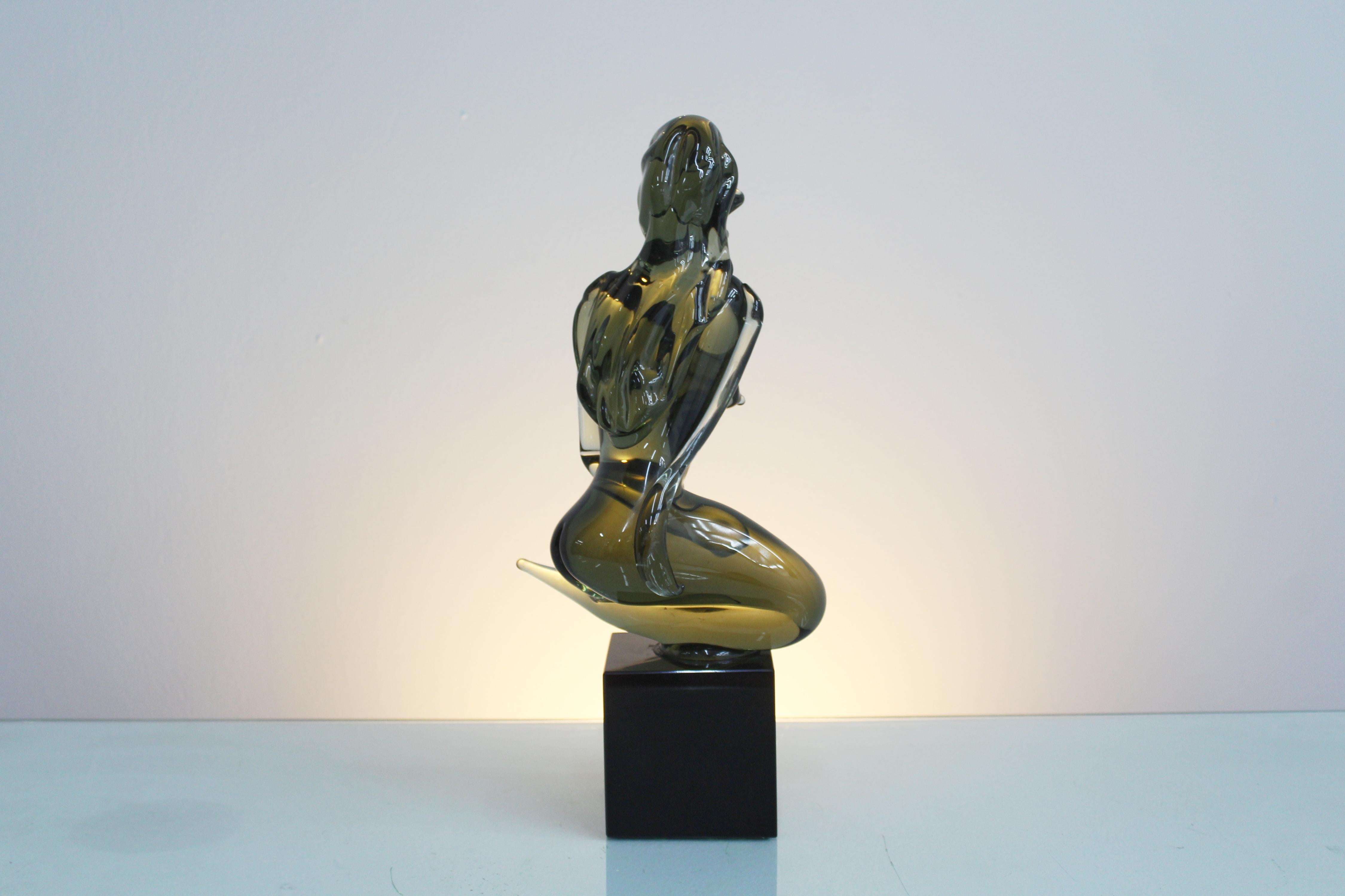 Mid-Century L. Rosin (attr.) Murano Glass Stylized Woman's Body, Italy, 1970s For Sale 4