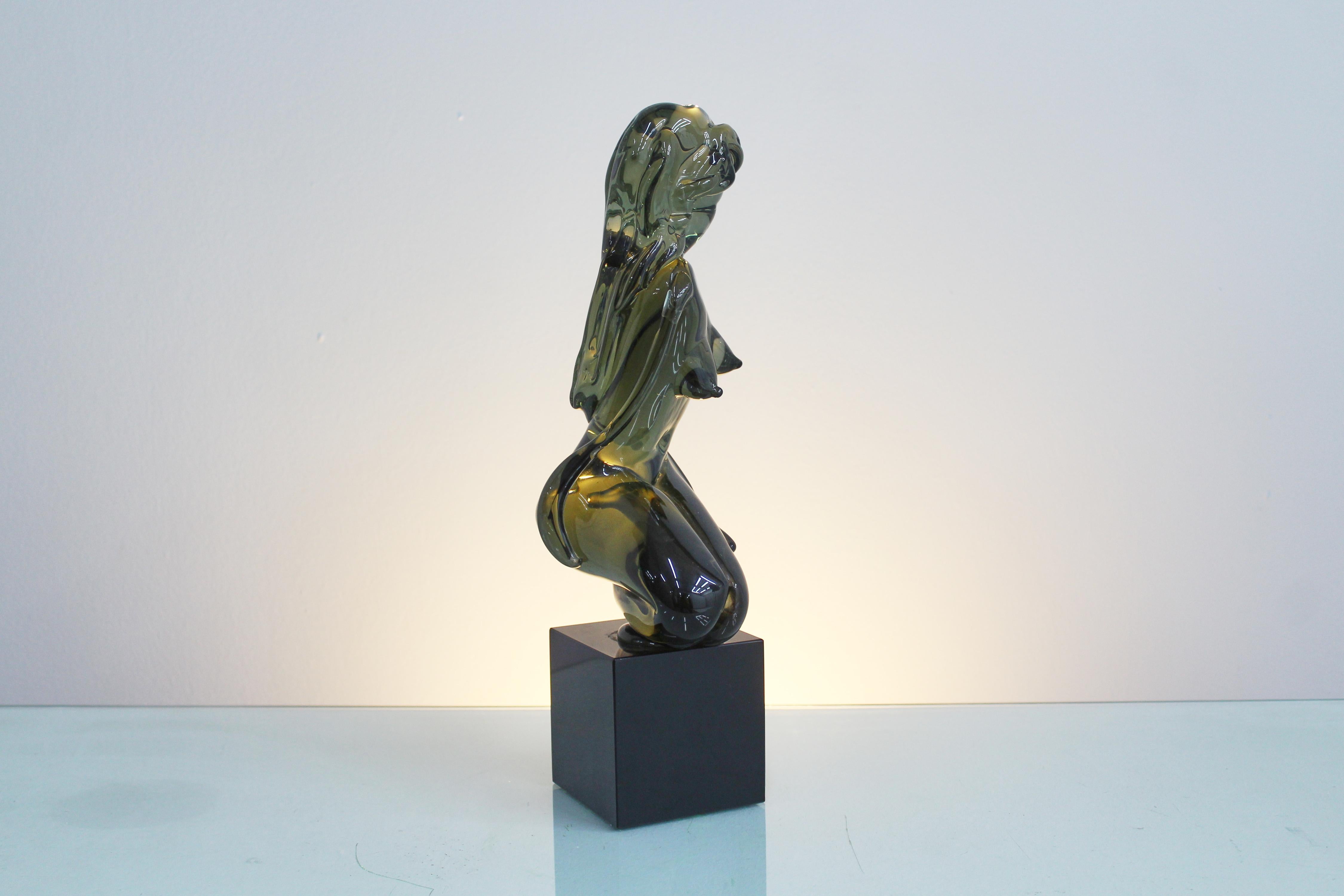 Mid-Century L. Rosin (attr.) Murano Glass Stylized Woman's Body, Italy, 1970s For Sale 5