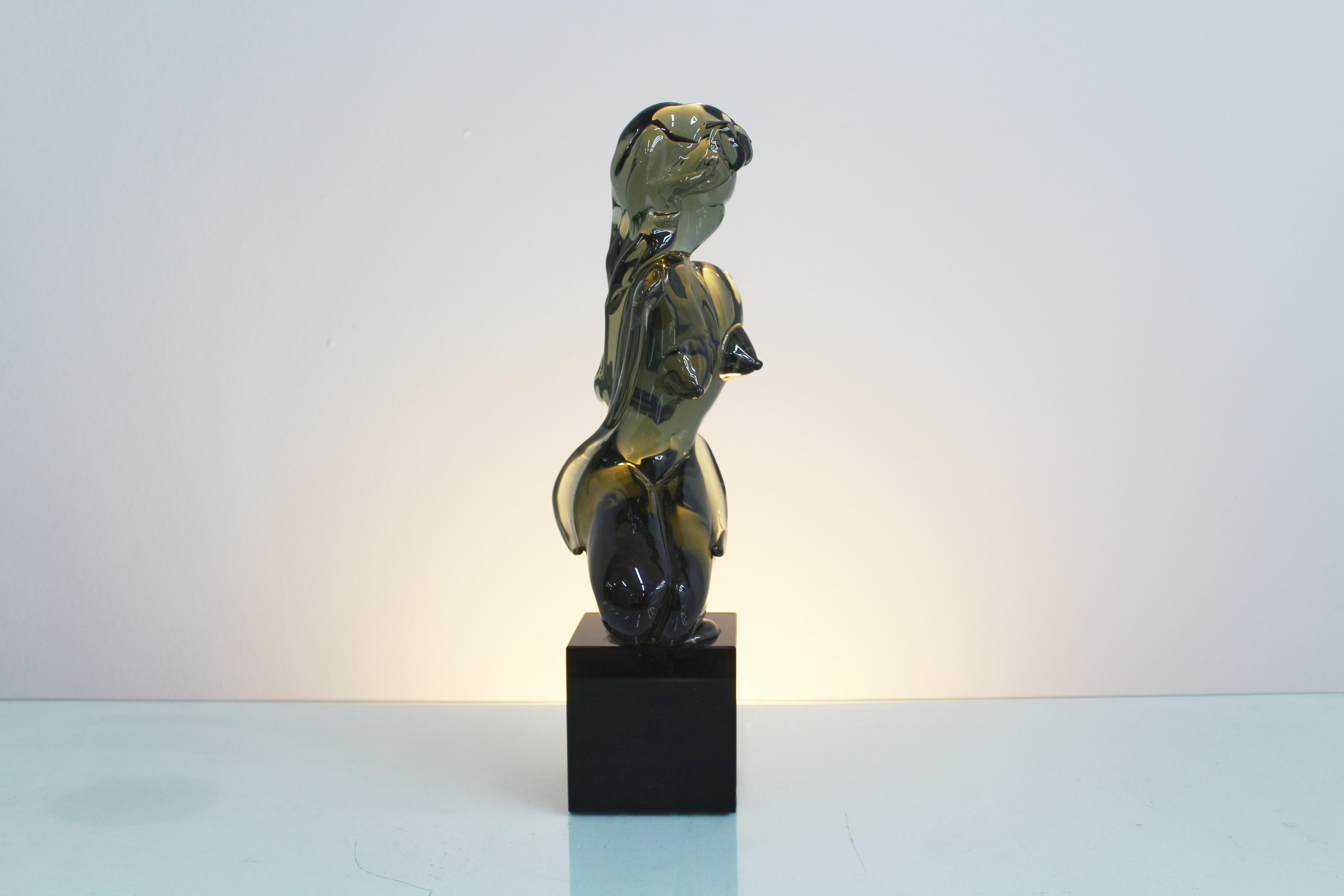 Mid-Century L. Rosin (attr.) Murano Glass Stylized Woman's Body, Italy, 1970s For Sale 6