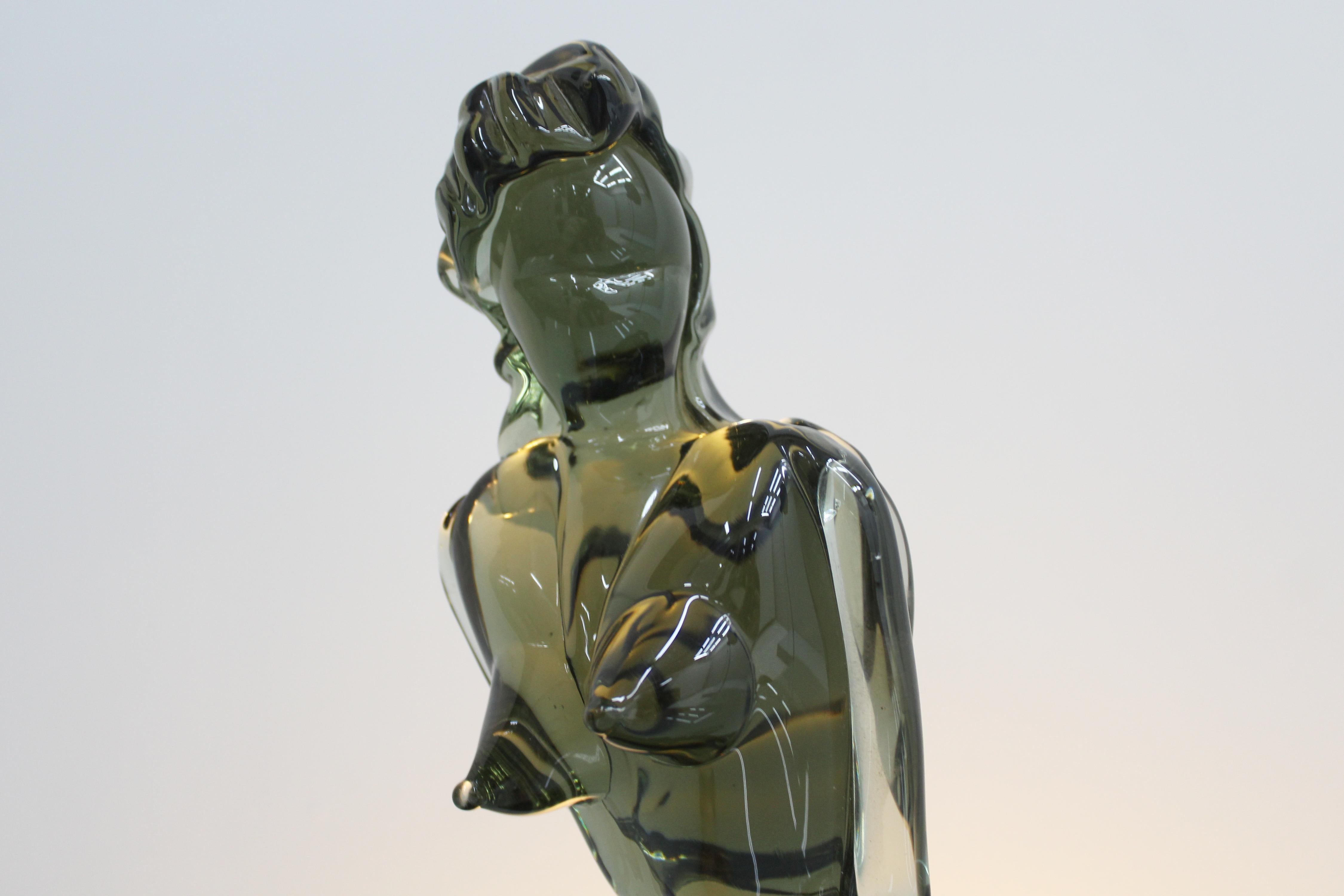 Late 20th Century Mid-Century L. Rosin (attr.) Murano Glass Stylized Woman's Body, Italy, 1970s For Sale