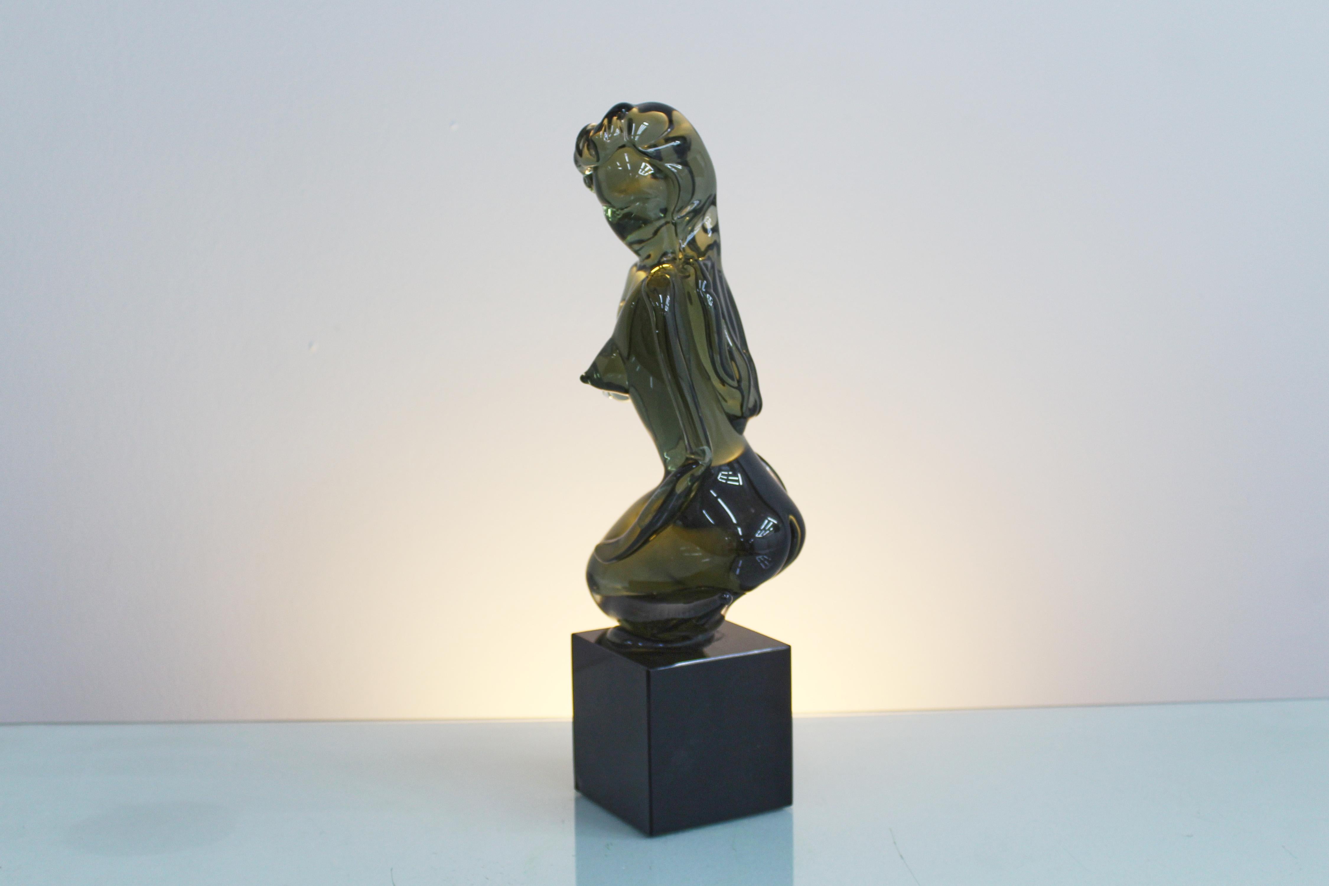 Mid-Century L. Rosin (attr.) Murano Glass Stylized Woman's Body, Italy, 1970s For Sale 2