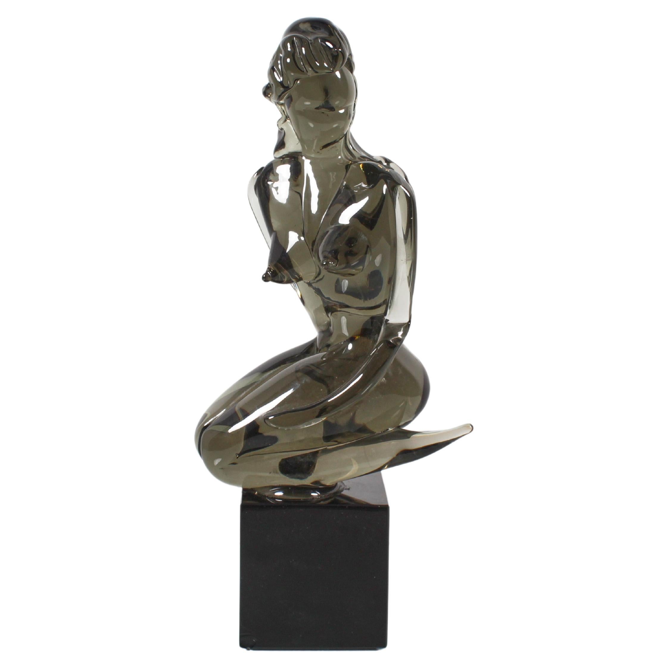 Mid-Century L. Rosin (attr.) Murano Glass Stylized Woman's Body, Italy, 1970s For Sale