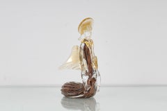 Mitte des Jahrhunderts L. Zanetti Stil Murano Glas Engel Skulptur Blattgold, Italien, 1970er Jahre
