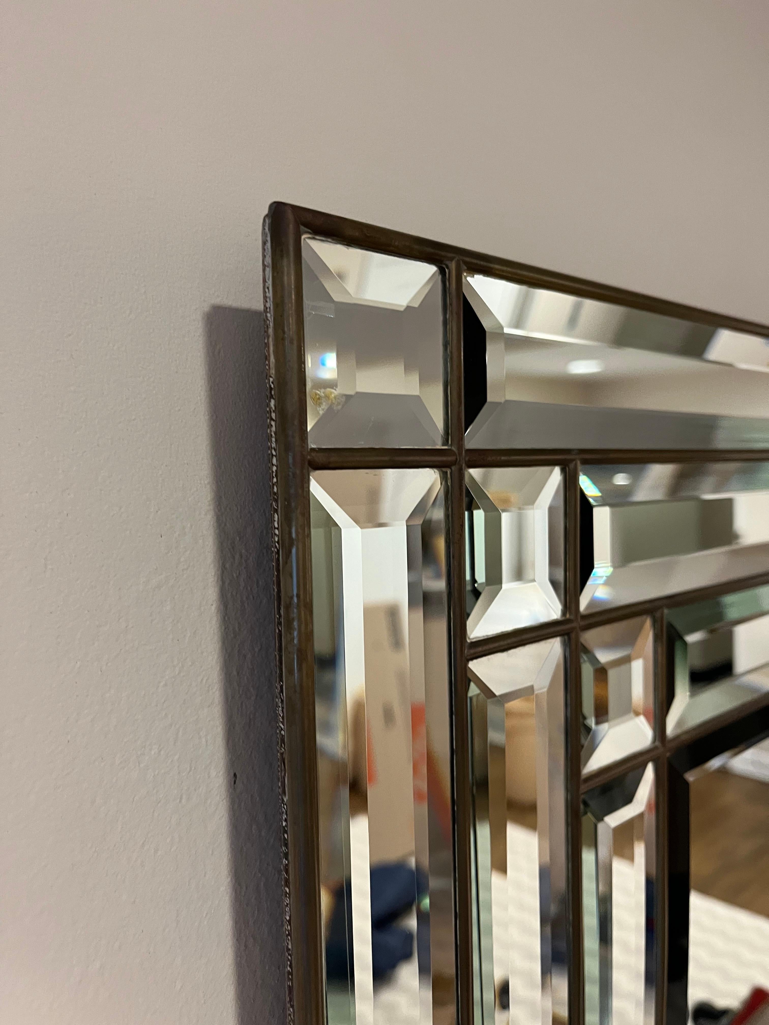 Bronze Miroir biseauté en bronze de Labarge, milieu de siècle en vente