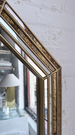 Specchio da parete ottagonale in tartaruga in stile LaBarge, metà del secolo scorso