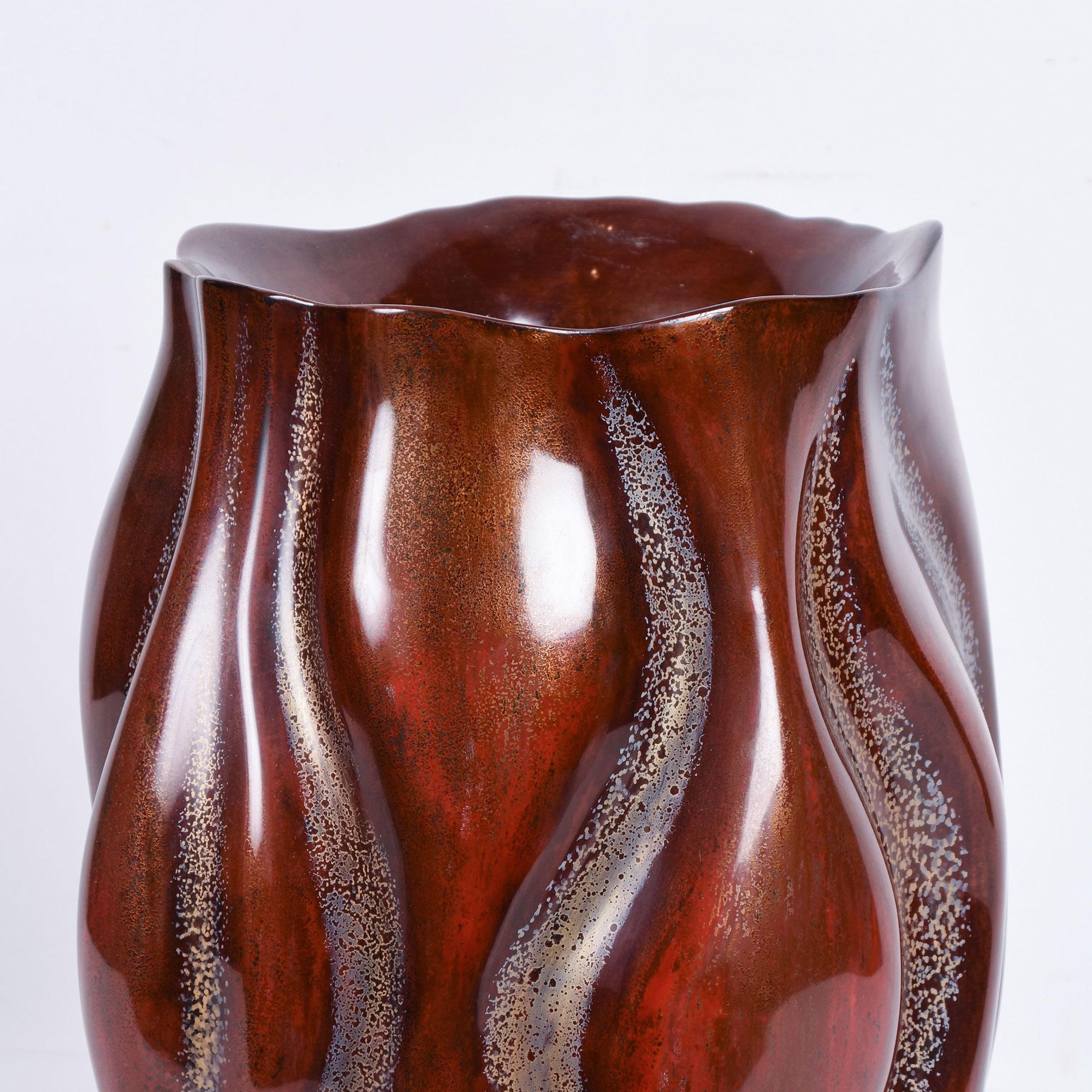 Lacquered Mid-Century Lacquer Vase by Masayo Koiwa For Sale