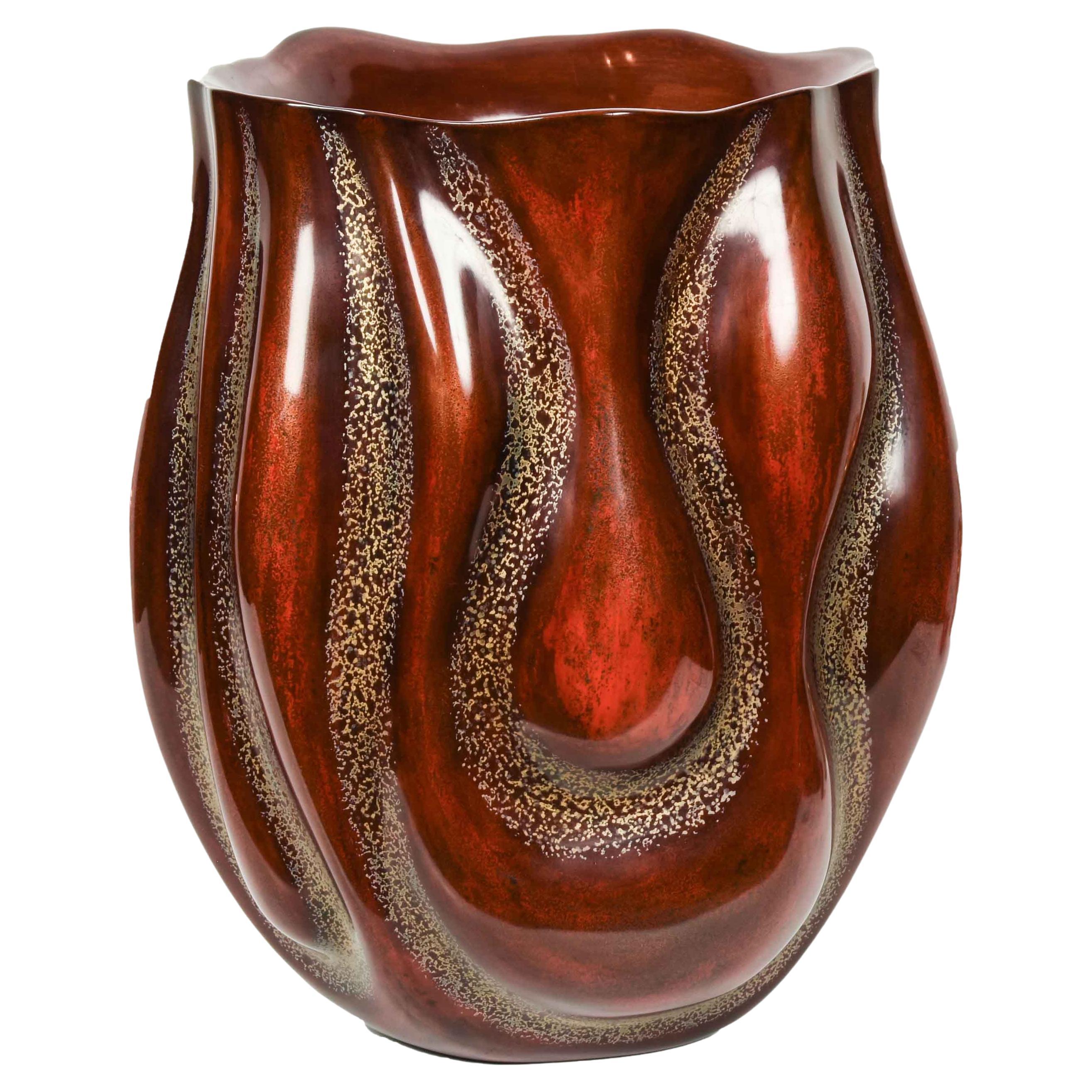 Mid-Century Lacquer Vase by Masayo Koiwa For Sale