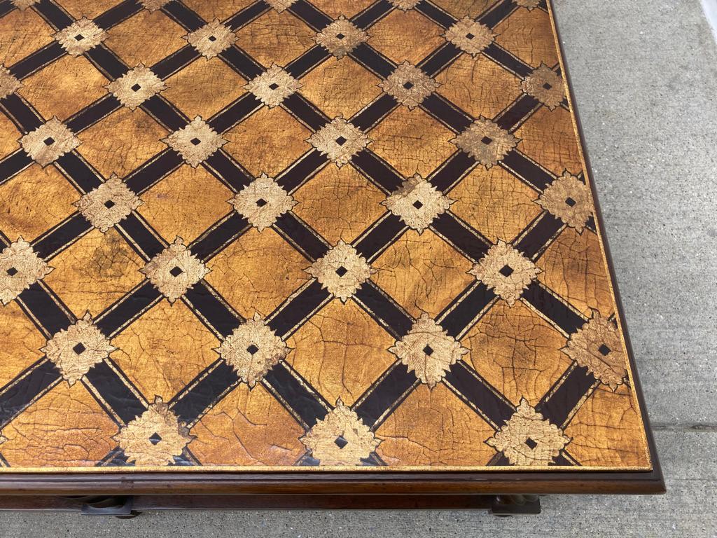 Mid Century Lacquered and Gilt Coffee Table with Walnut Base 3