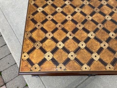 Mid Century Lacquered and Gilt Coffee Table with Walnut Base