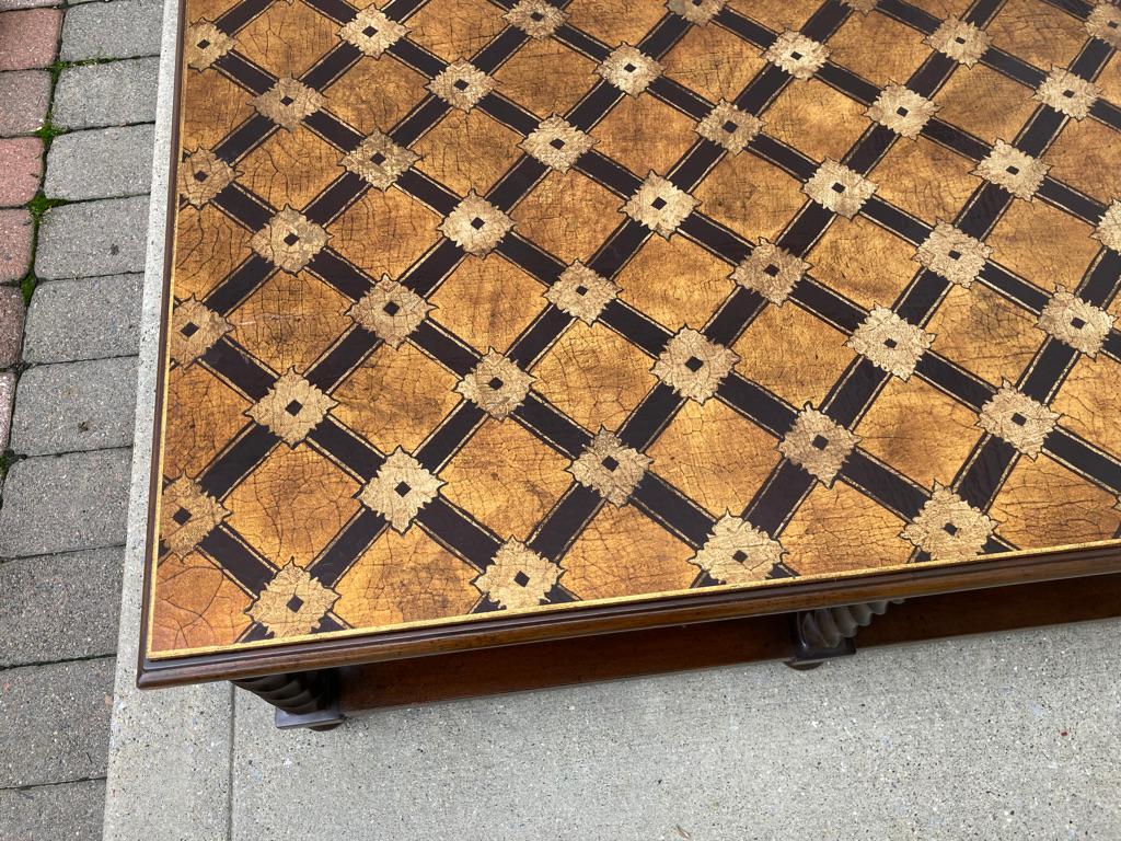 Mid Century Lacquered and Gilt Coffee Table with Walnut Base 13