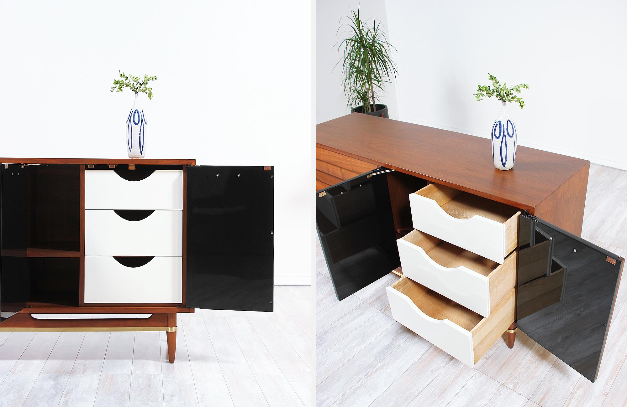 Midcentury Lacquered and Walnut Dresser by Merton Gershun 3