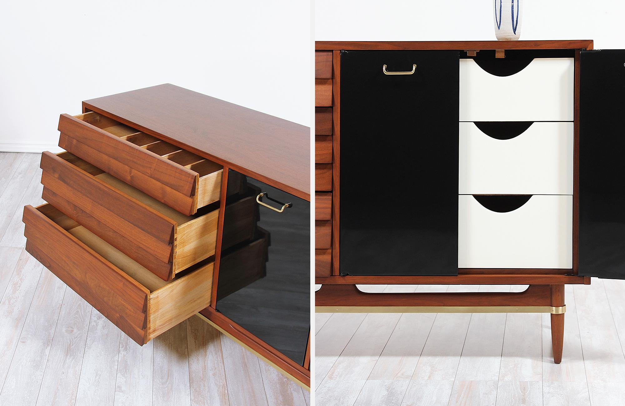 Midcentury Lacquered and Walnut Dresser by Merton Gershun 4