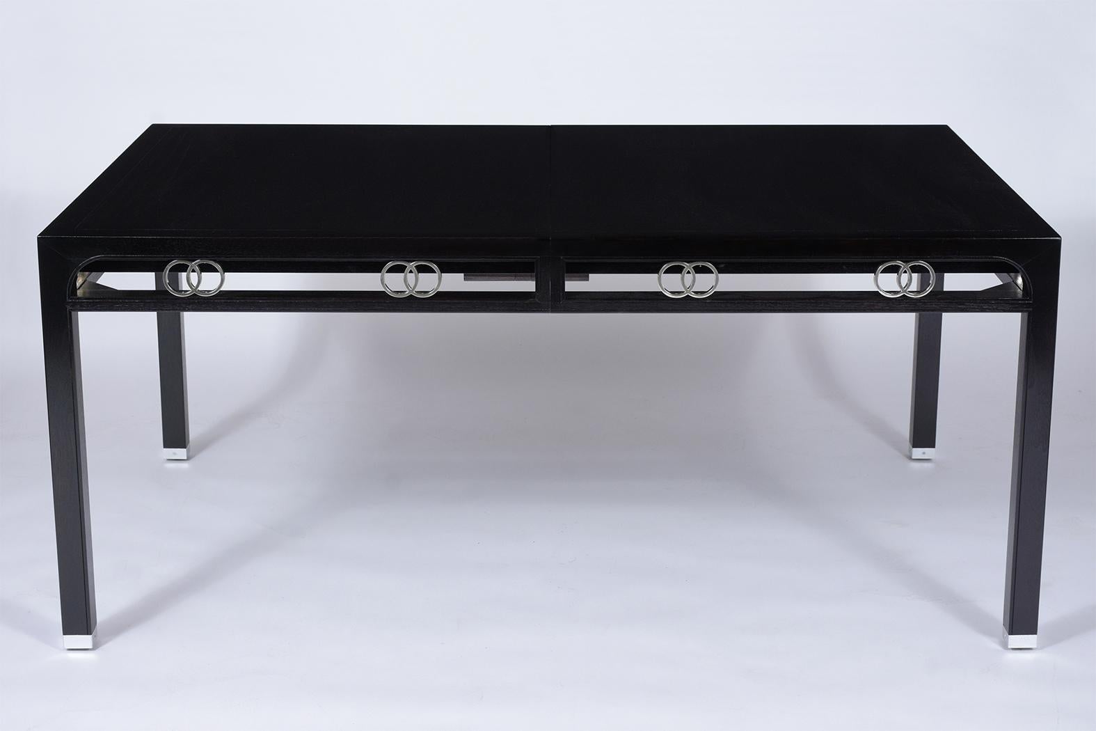 Metal Ebonized Mid-Century Modern Dining Table