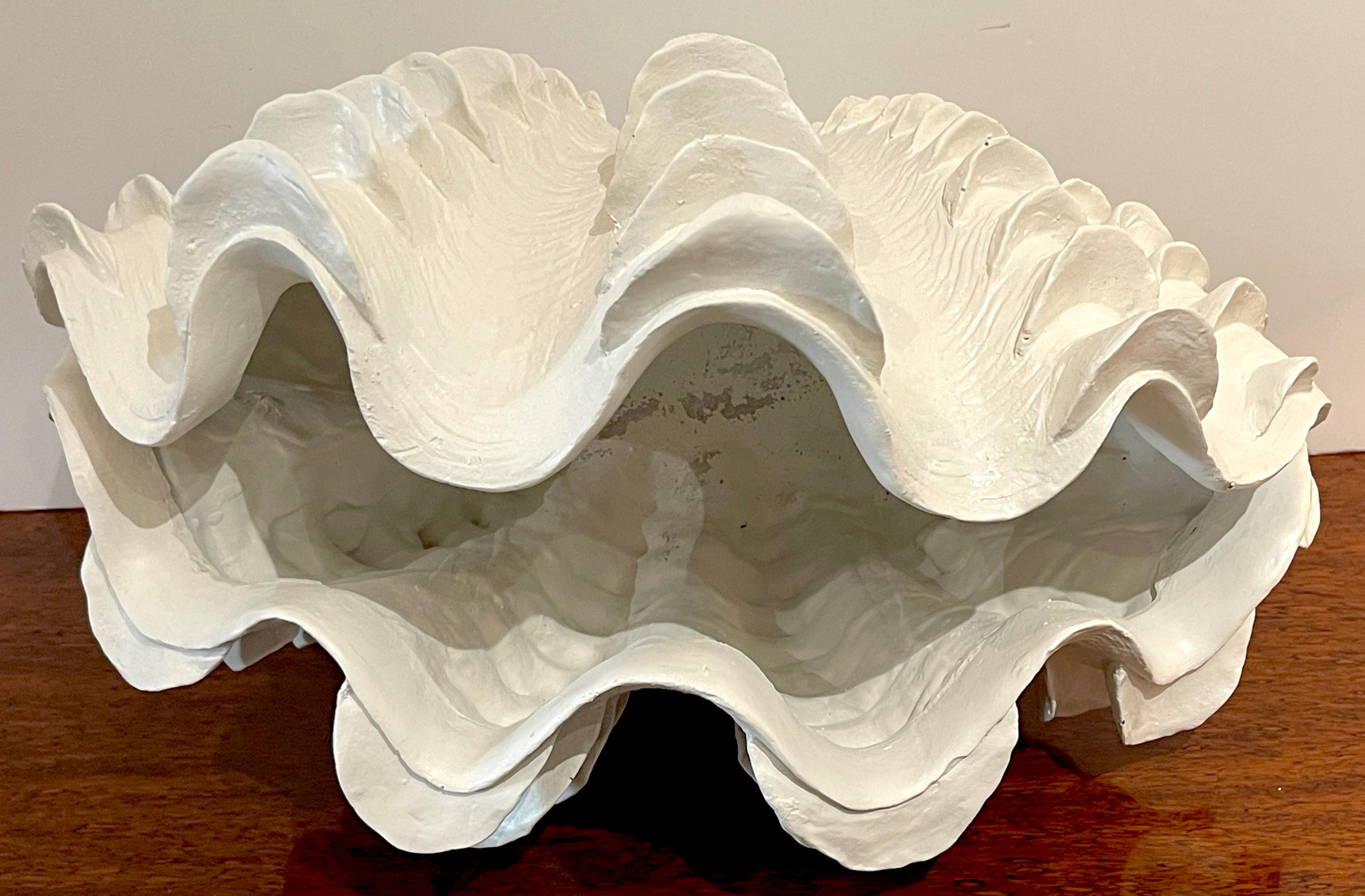 Composition Mid Century Lacquered Giant Clam 'Tridacna Gigas' Shell Vase
