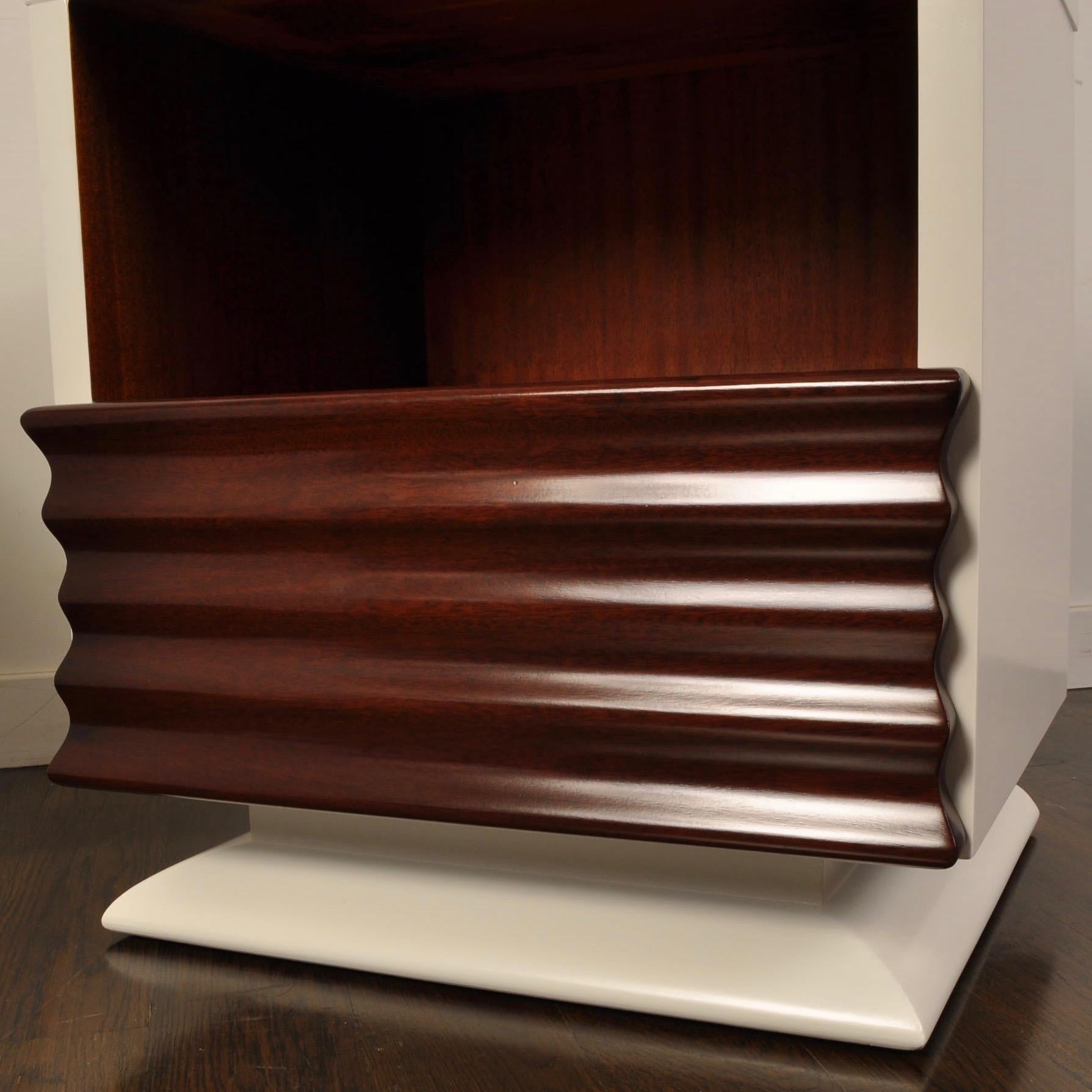 Mahogany Midcentury Lacquered Nightstands by Vanleigh Furniture