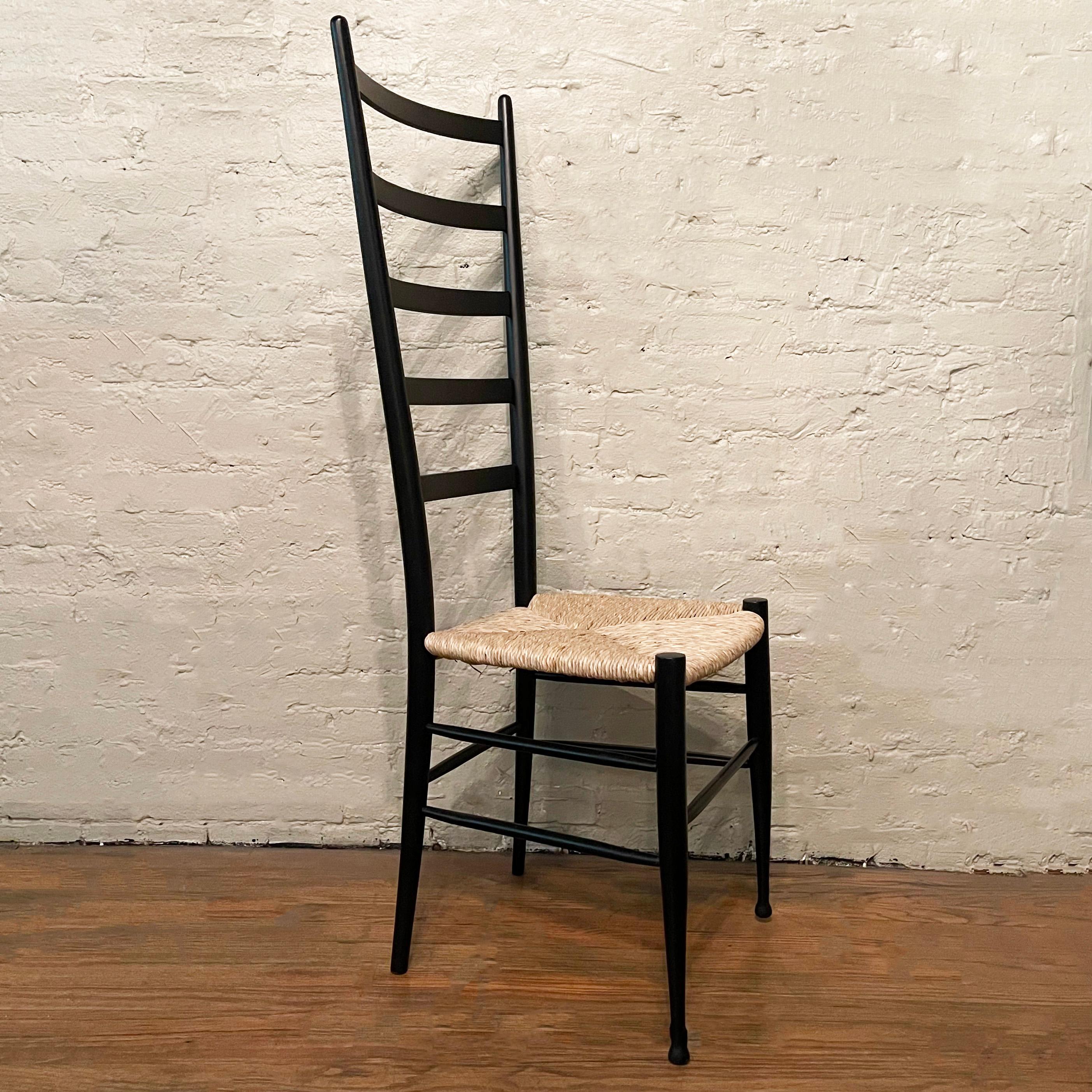 Italian Mid-Century Ladder Back Accent Side Chair After Gio Ponti For Sale
