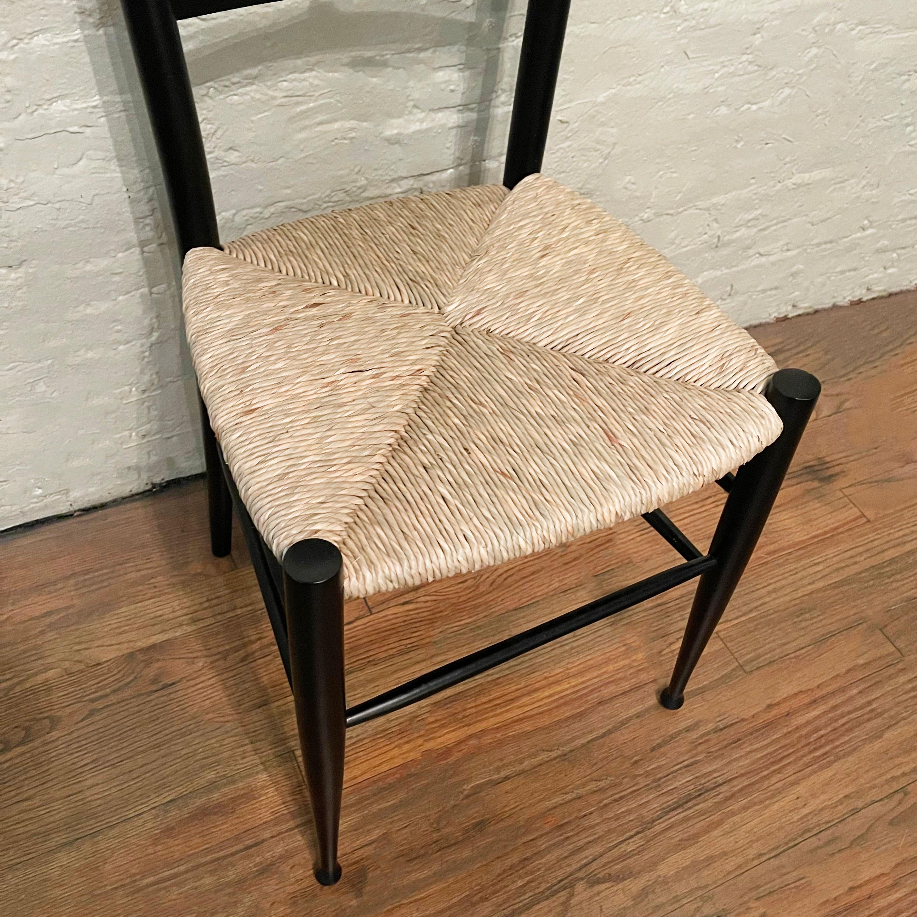 Mid-Century Ladder Back Accent Side Chair After Gio Ponti In Good Condition For Sale In Brooklyn, NY