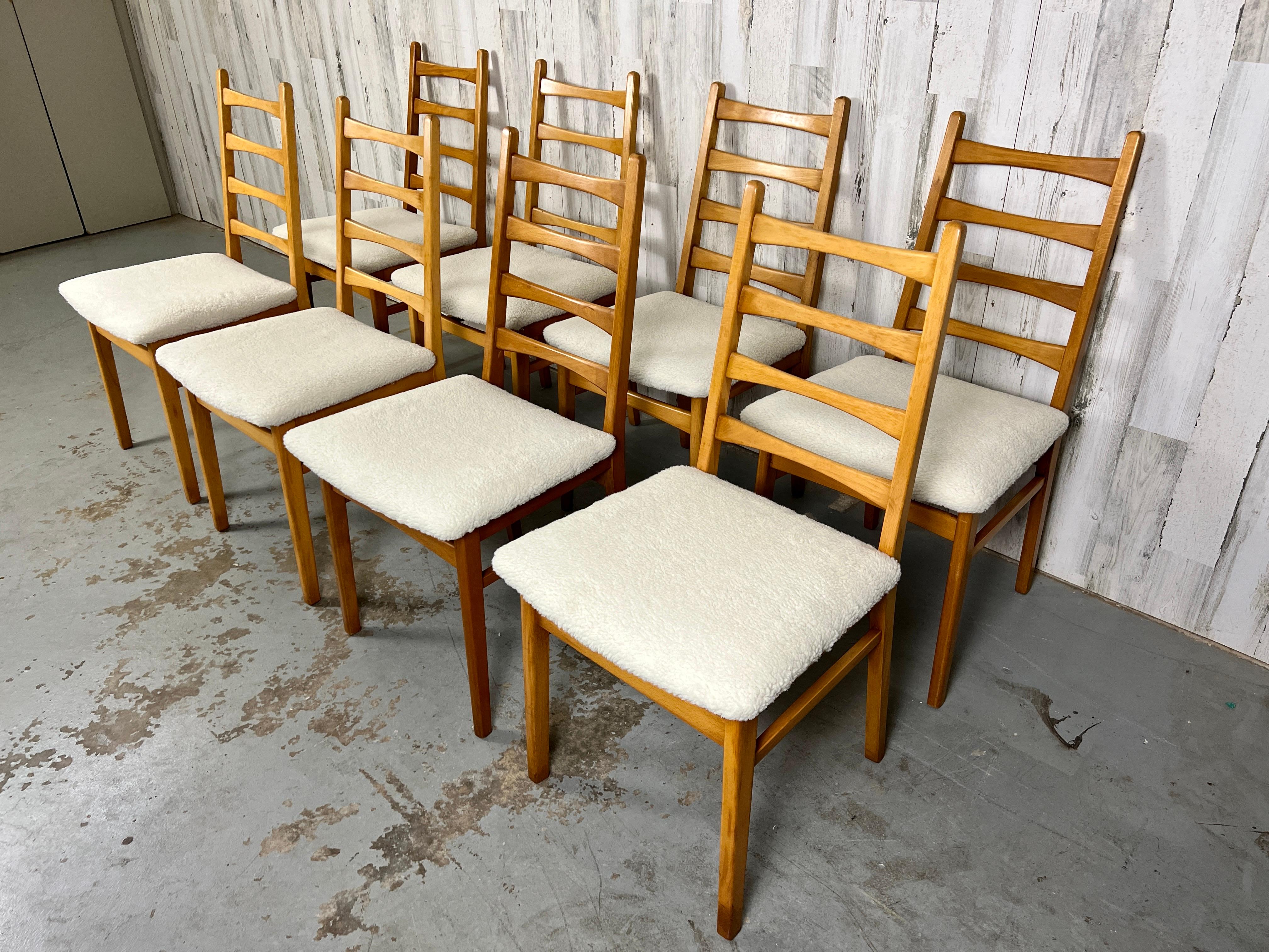 German Mid Century Ladder Back Dining Chairs