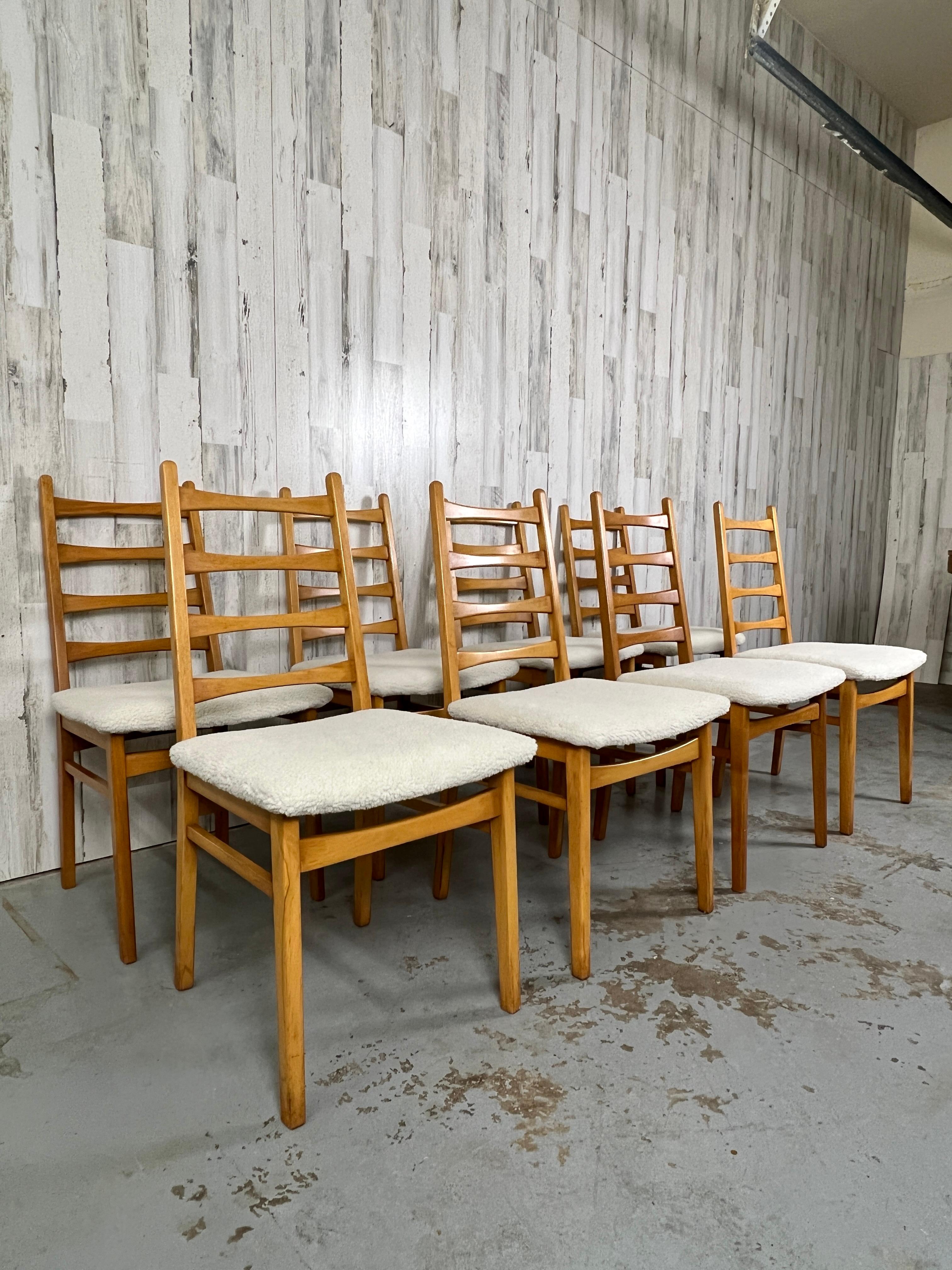 Polyester Mid Century Ladder Back Dining Chairs