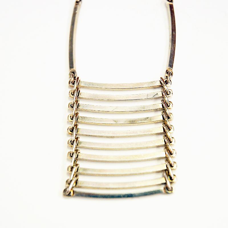 Scandinavian Modern Midcentury Ladderlike Silverpendant by NE From 1960s, Denmark For Sale