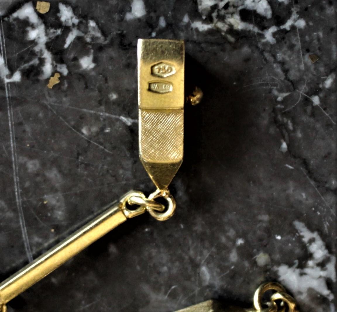 Or Collier ou chaîne en or jaune 18 carats de style géométrique pour femmes du milieu du siècle dernier en vente