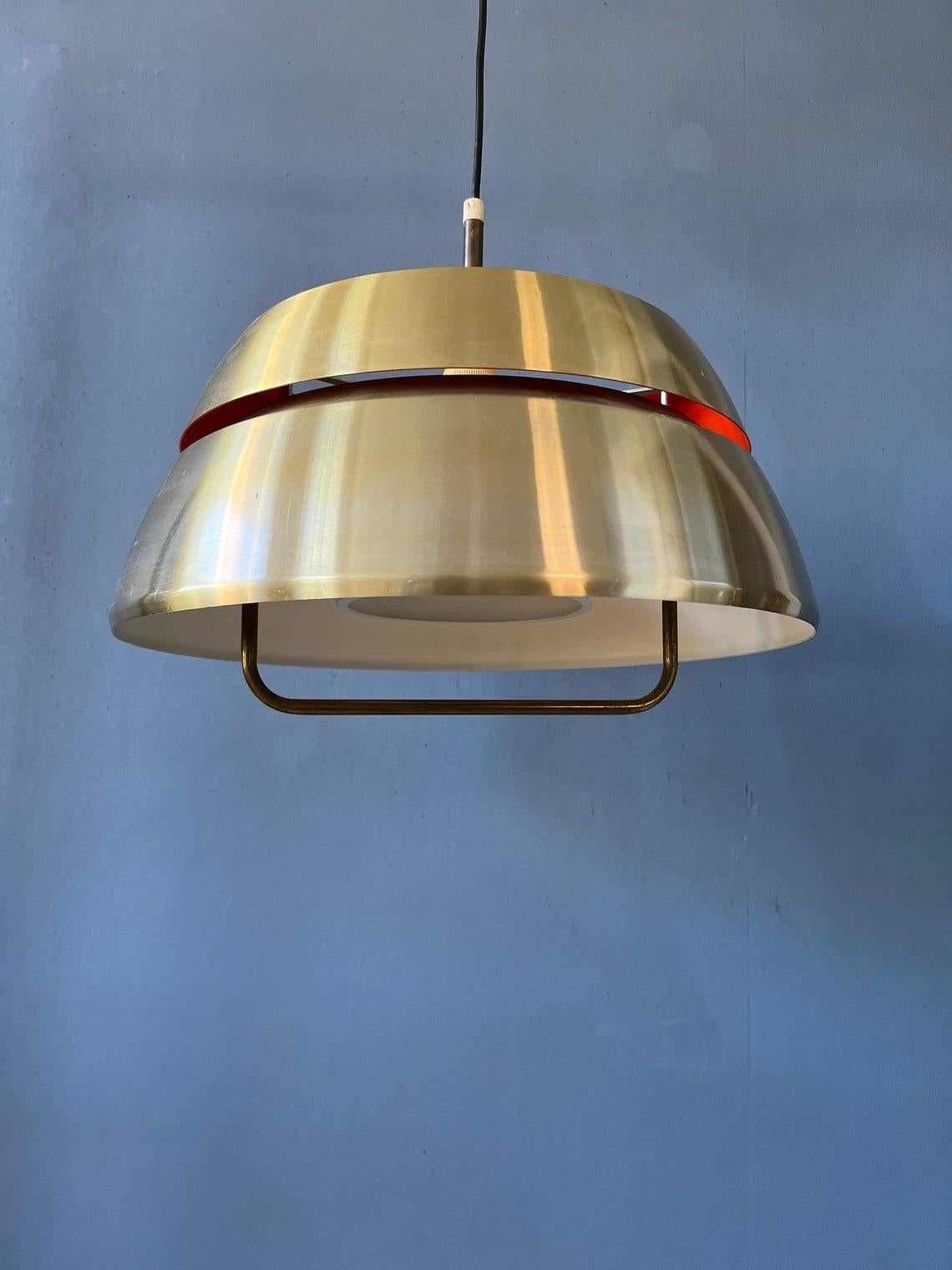 Metal Mid Century Lakro Amstelveen Pendant Lamp - Space Age Hanging Lamp, 1970s For Sale