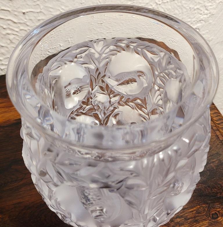 Hand-Crafted Mid Century Lalique Bagatelle Vase For Sale