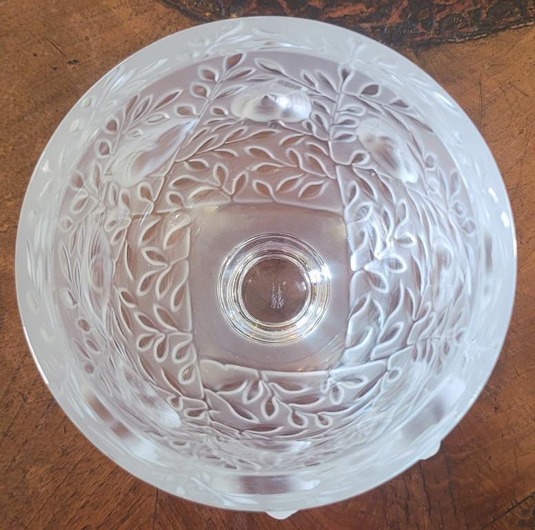Art Glass Mid Century Lalique Elizabeth Vase For Sale