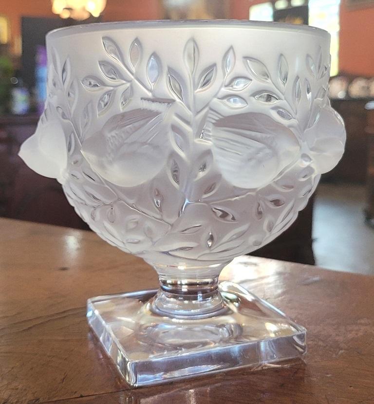 Mid Century Lalique Elizabeth Vase For Sale 1