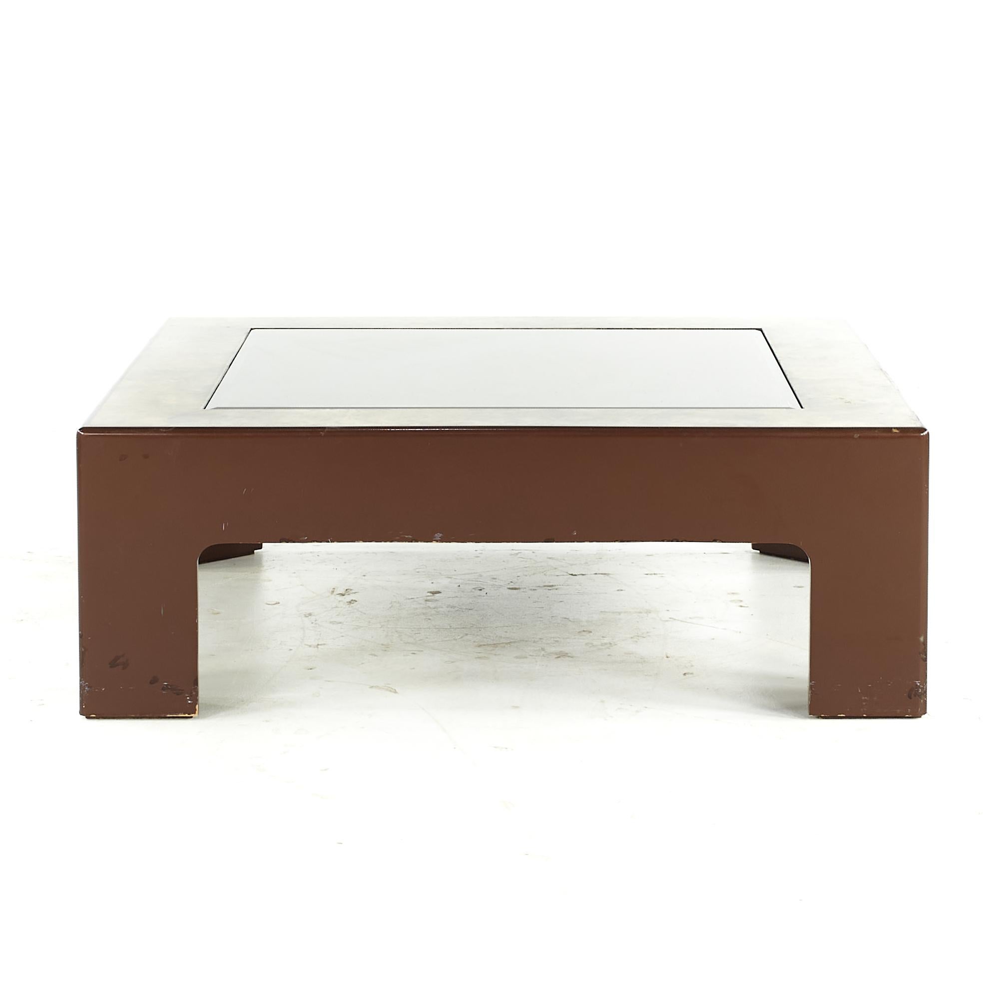 Midcentury Laminate Burlwood and Glass Coffee Table

This coffee table measures: 44 wide x 44 deep x 15.25 inches high

All pieces of furniture can be had in what we call restored vintage condition. That means the piece is restored upon purchase