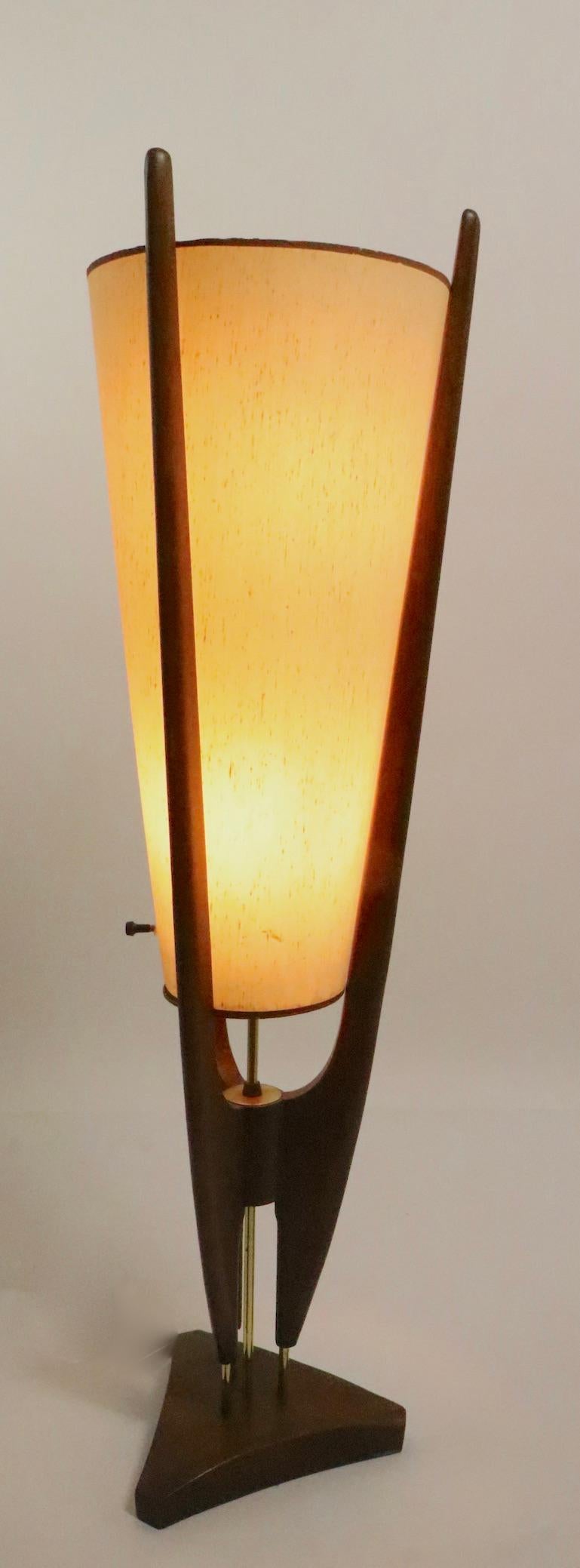 Walnut Mid Century  Lamp by John Keal for Modeline