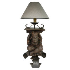 Used Mid Century Lamp Gargoyle by Jean-Maurice Rothschild c1950 French Gargouille