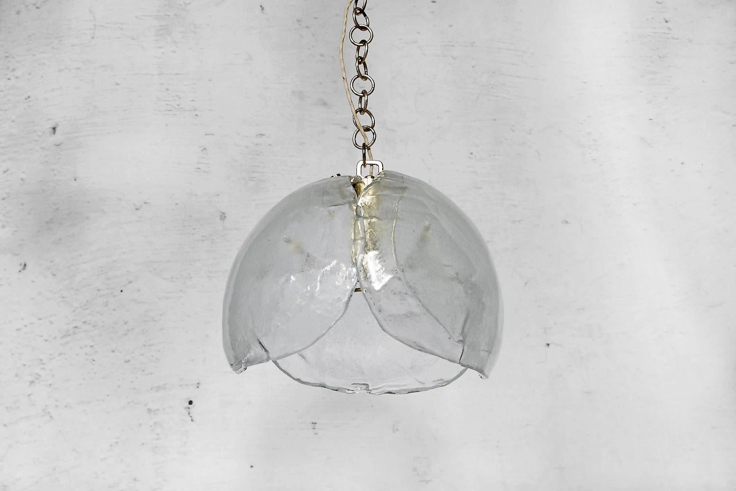 Vintage Mid-Century Modern Lamp Murano Mazzega Glass from Kaiser Leuchten, 1960s In Good Condition In Warszawa, Mazowieckie
