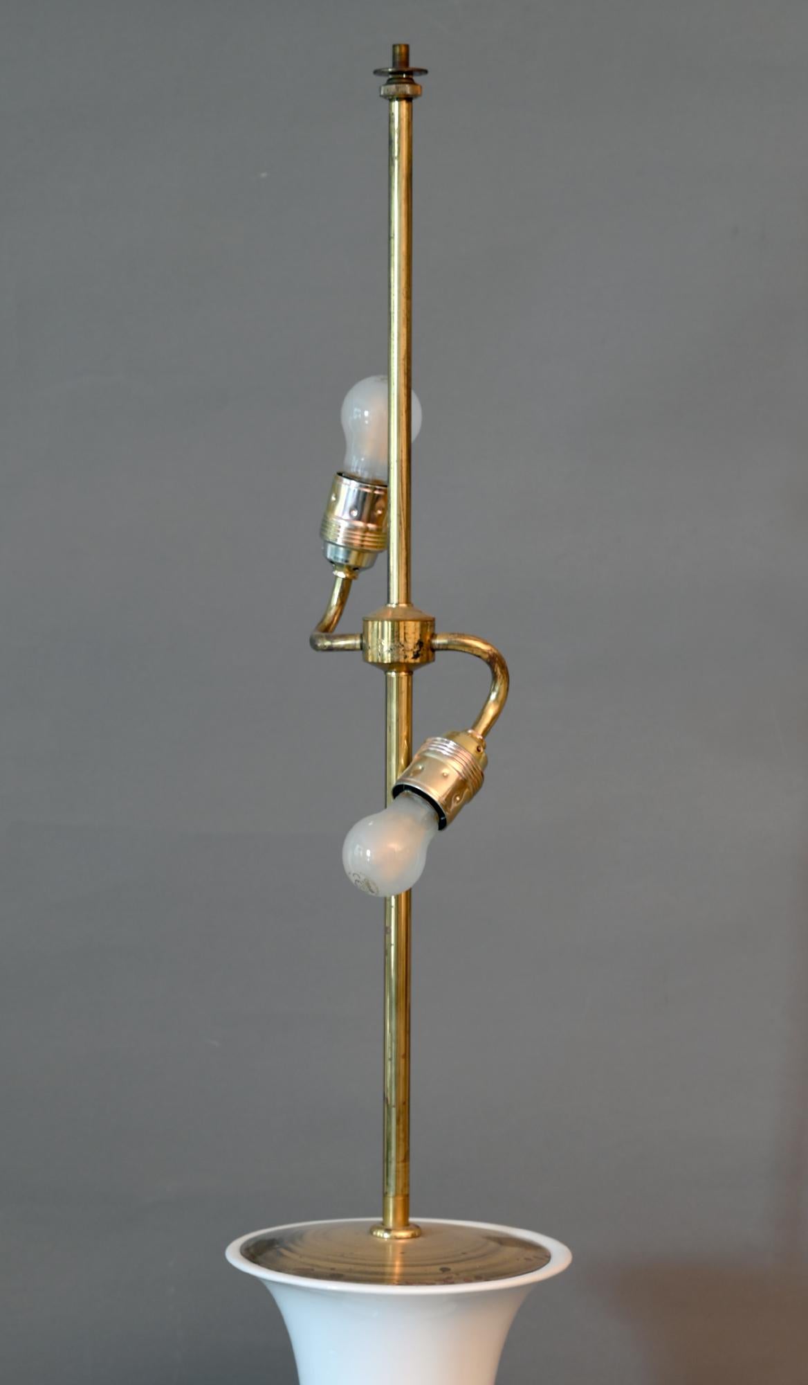 Midcentury floor lamp by Johannes Henze, KPM Berlin, new electrified.