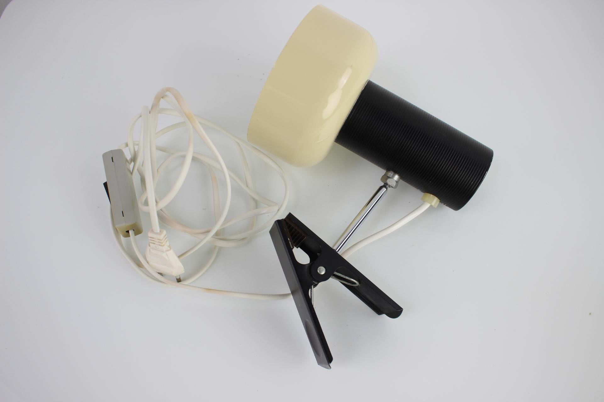 Czech Mid-Century Lamp with Clip by Napako, 1970's For Sale