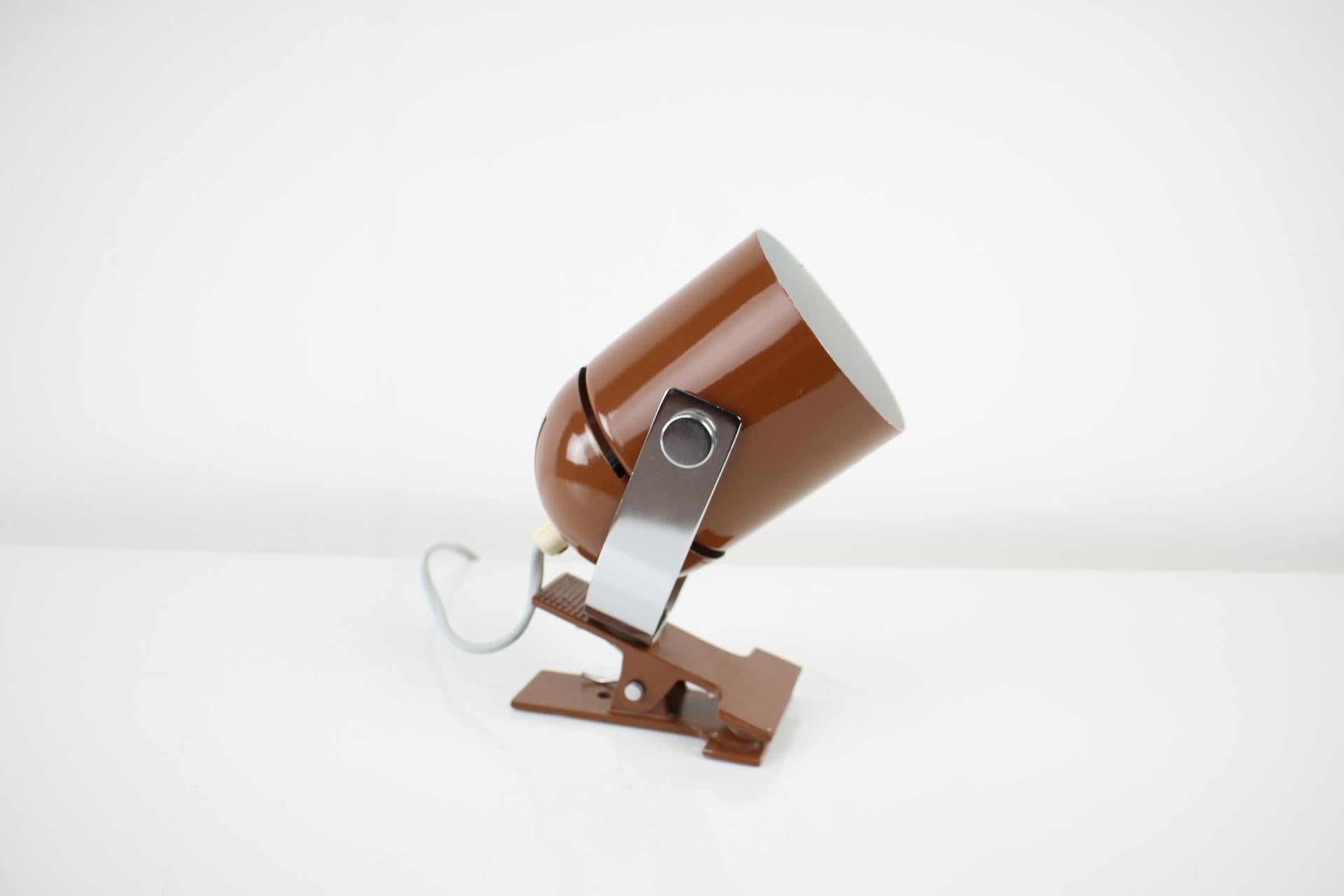 Czech Midcentury Lamp with Clip Designed by Stanislav Indra, 1970s