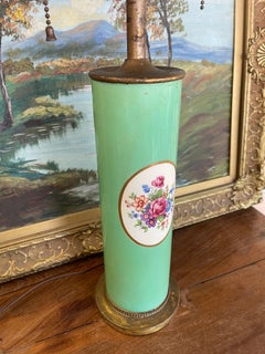 Mid-Century Lamp with Floral Medallion