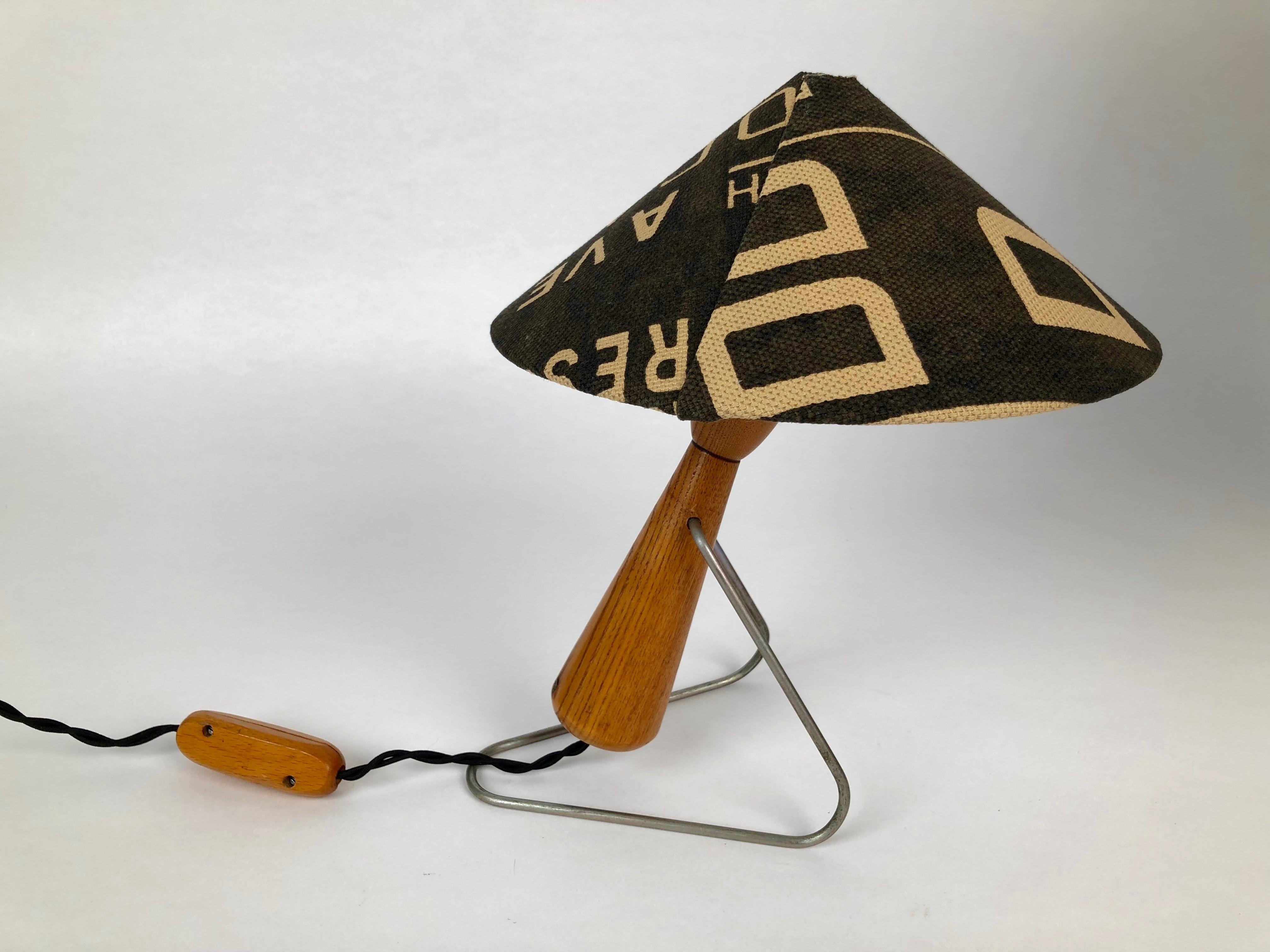 Mid-Century Modern Midcentury Lamp with Shade in Martin Andrew Linen