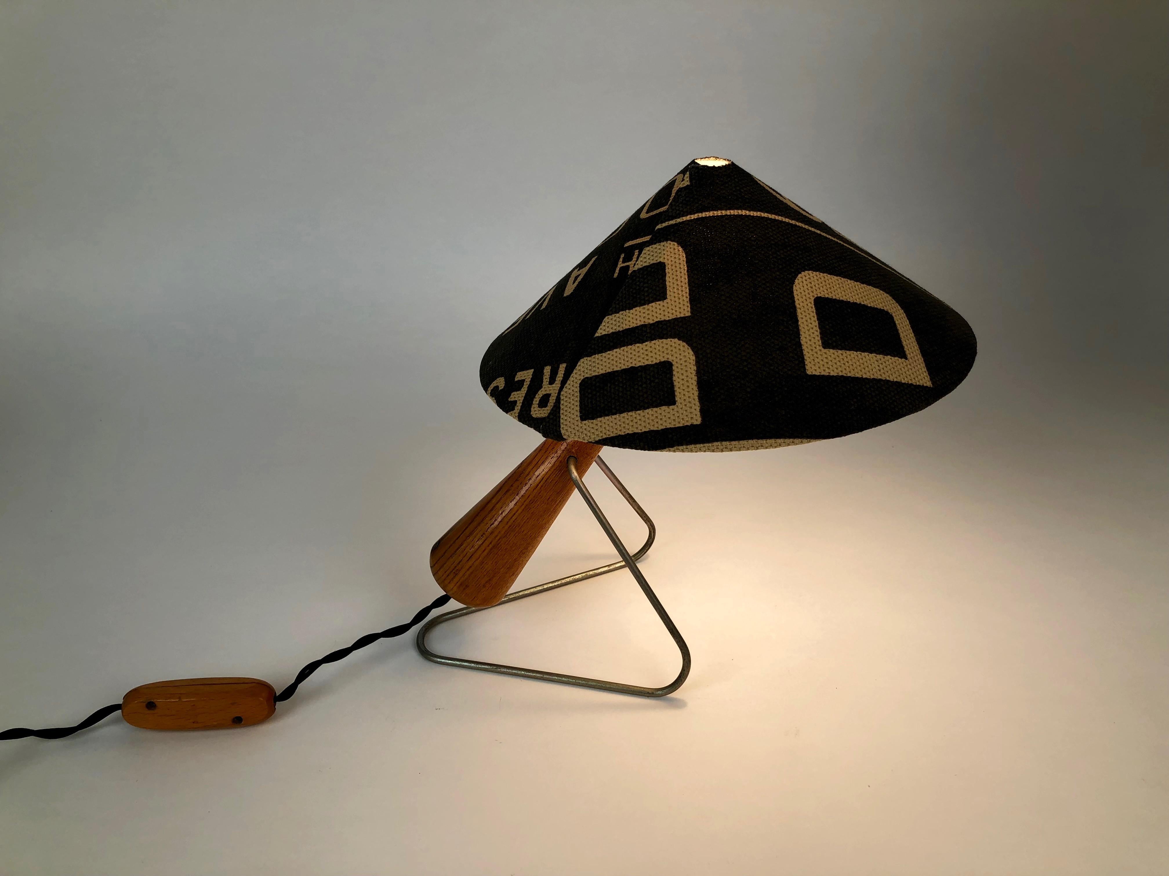 Midcentury Lamp with Shade in Martin Andrew Linen 1
