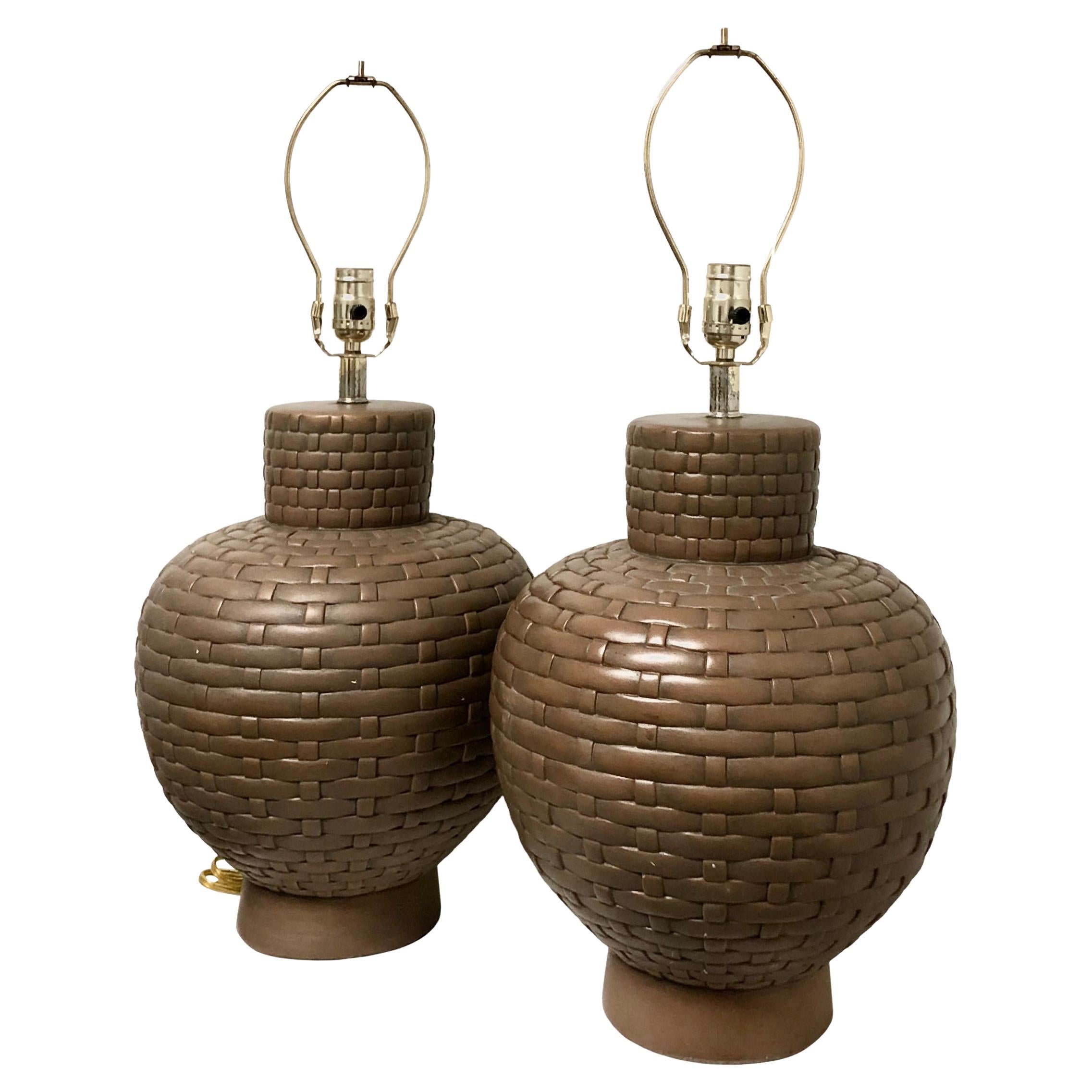 Mid Century Lamps, a Pair