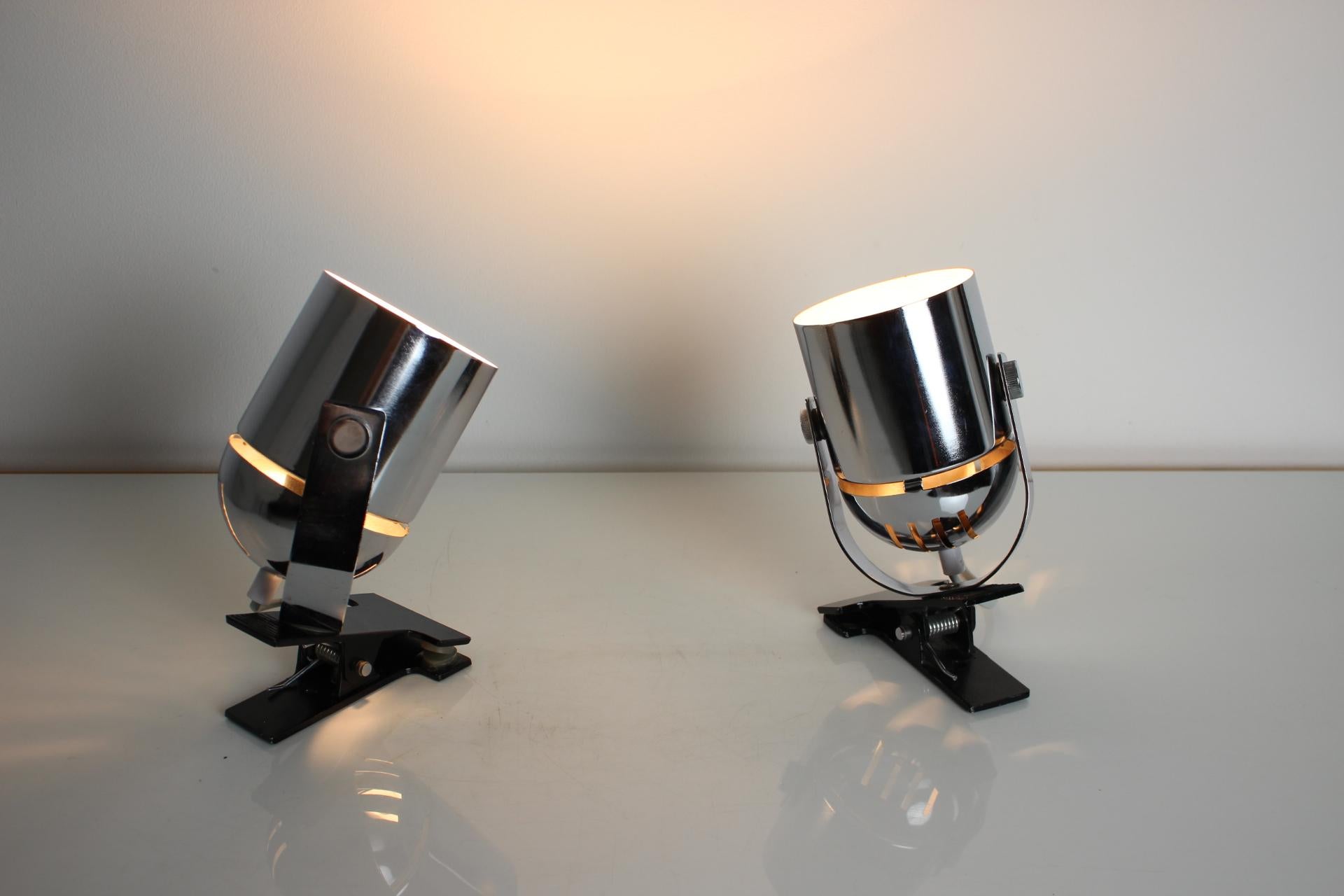 Mid-Century Lamps with Clip Designed by Stanislav Indra, 1970's 1