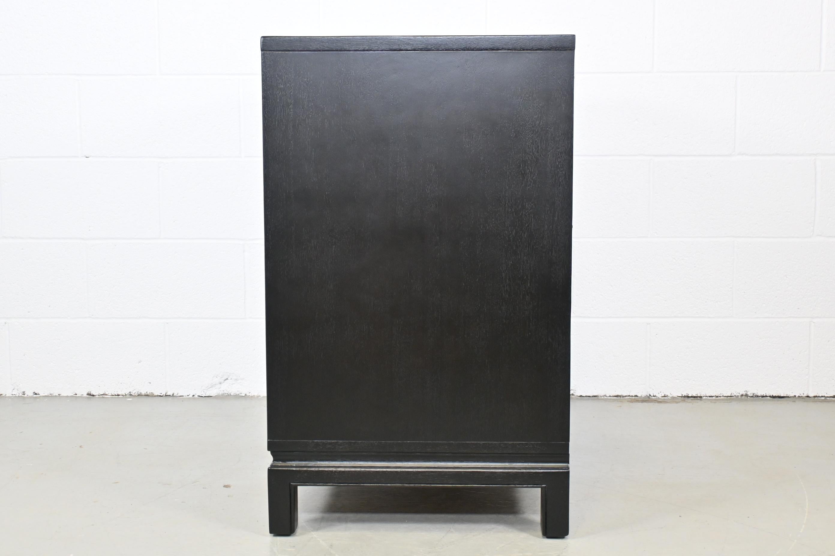 Mid Century Landstrom Ebonized Mahogany Bachelor Chest For Sale 4