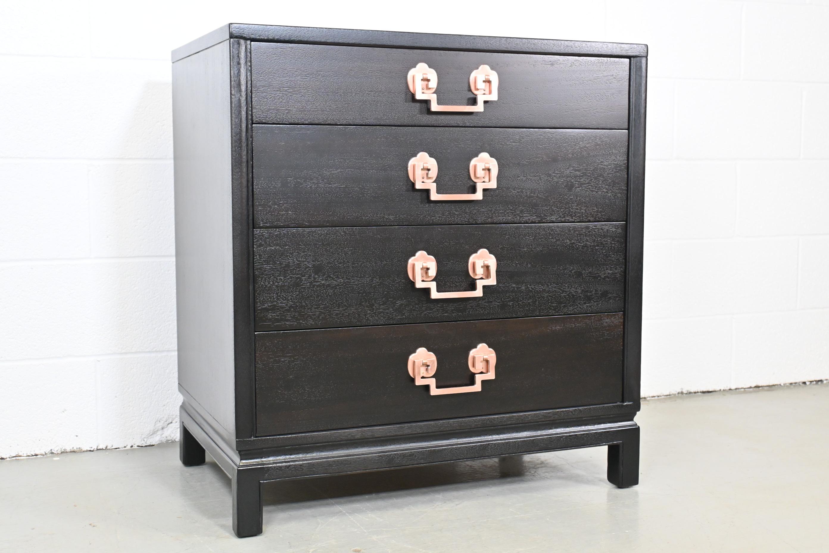 Mid-Century Modern Mid Century Landstrom Ebonized Mahogany Bachelor Chest For Sale
